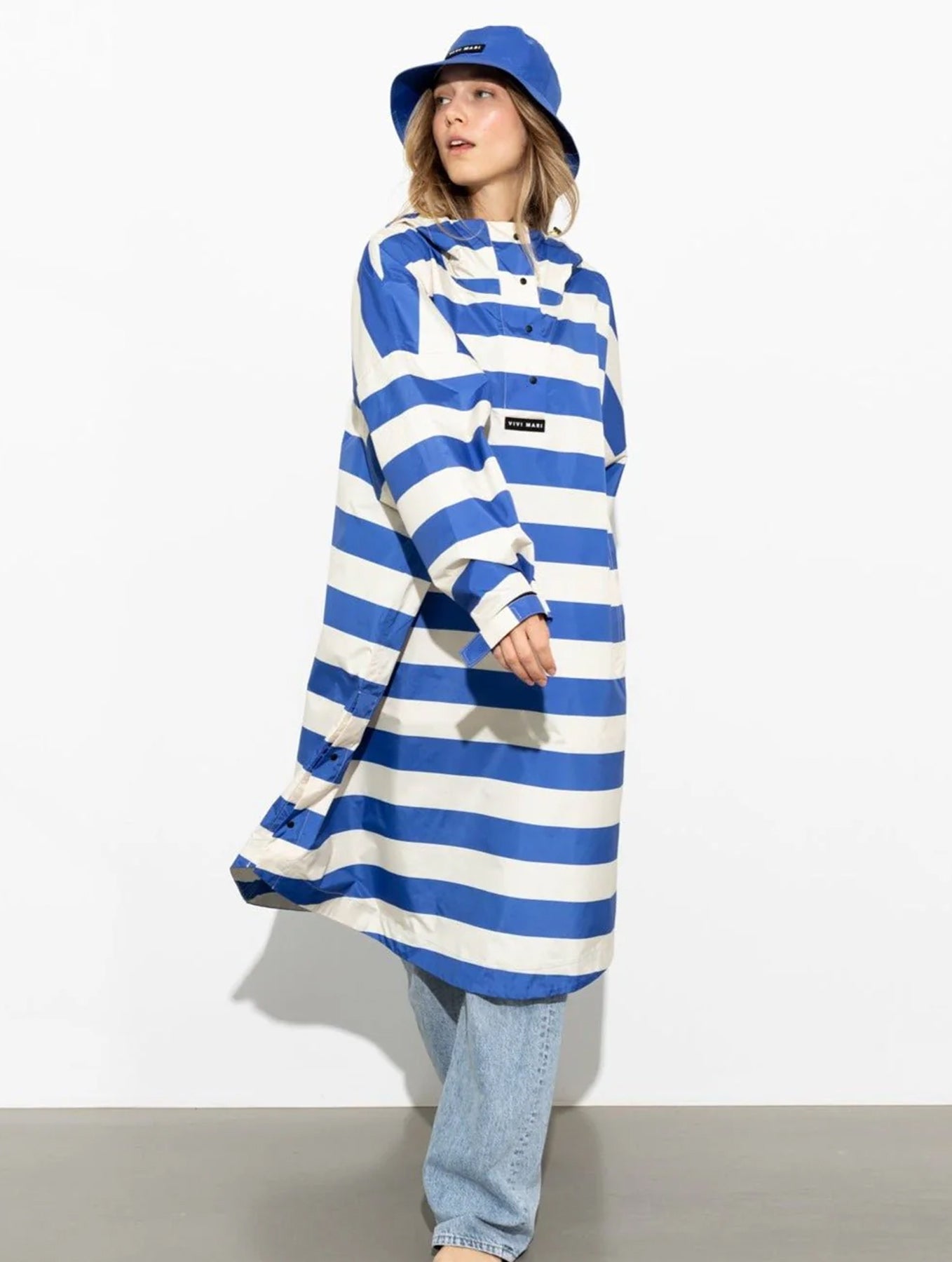 Raincoat - Bold Stripes Blue/Sand