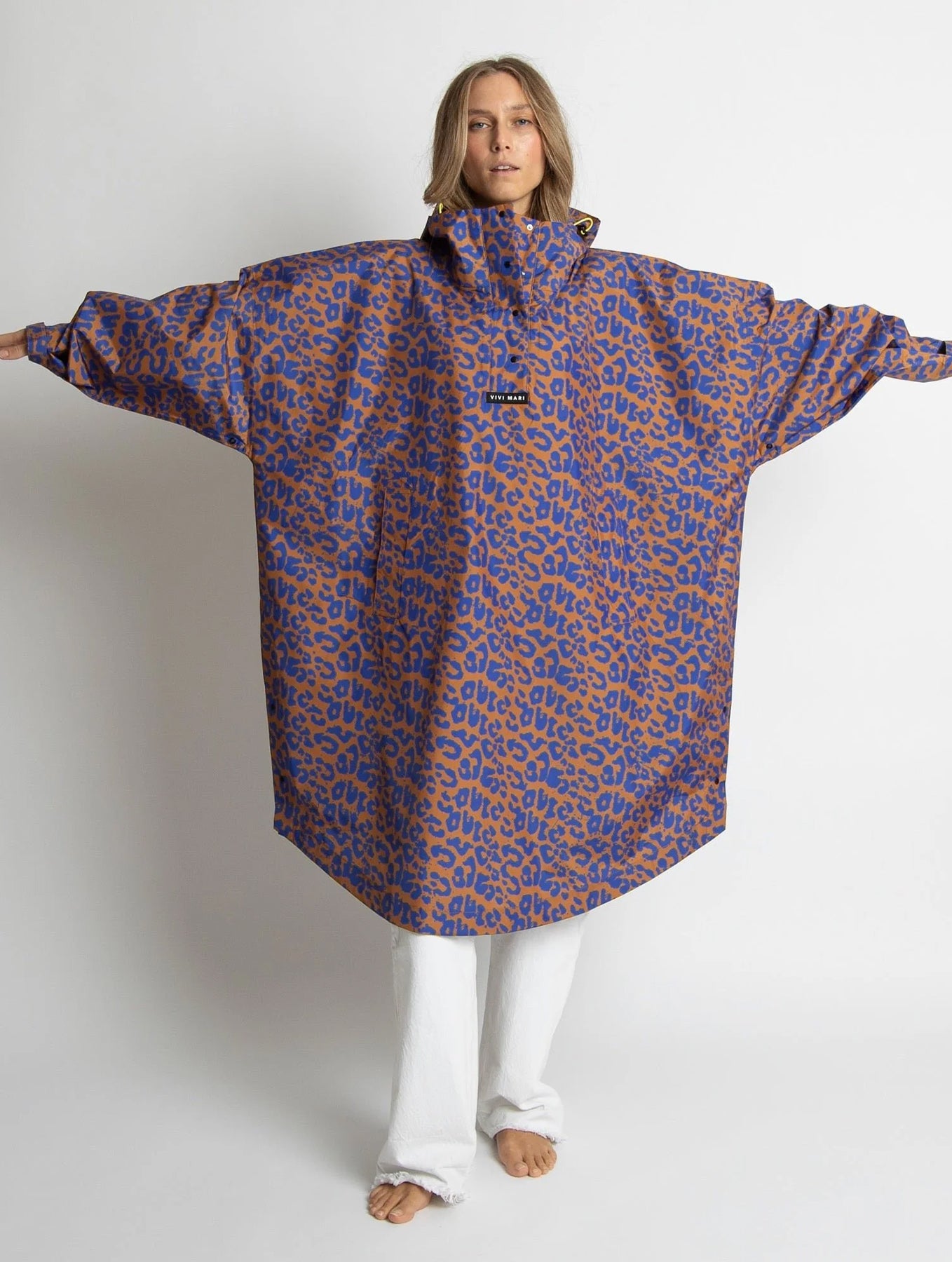 Raincoat - Leo Splashes Electric Blue/Caramel