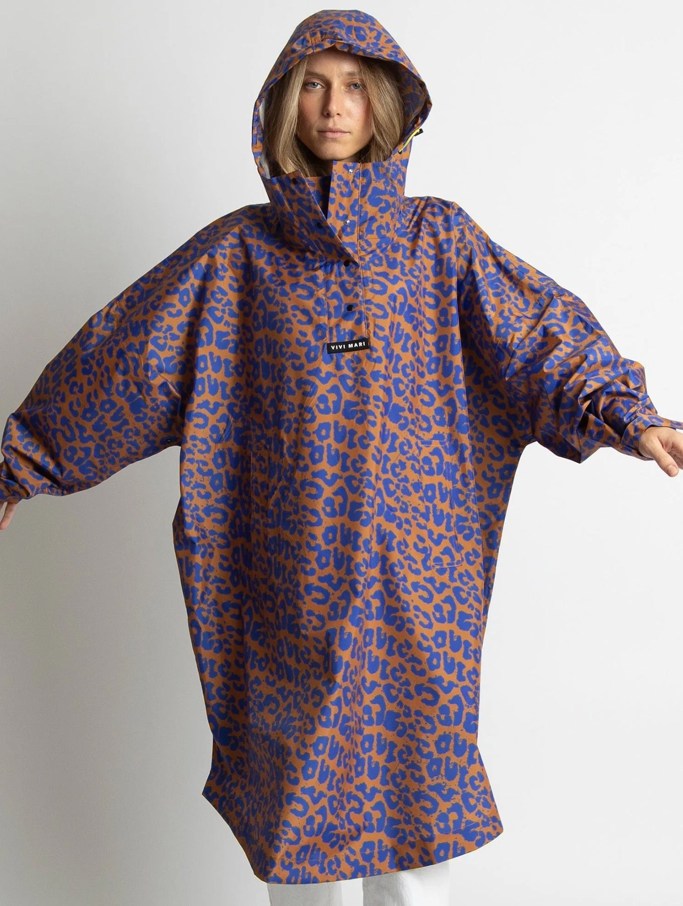 Raincoat - Leo Splashes Electric Blue/Caramel
