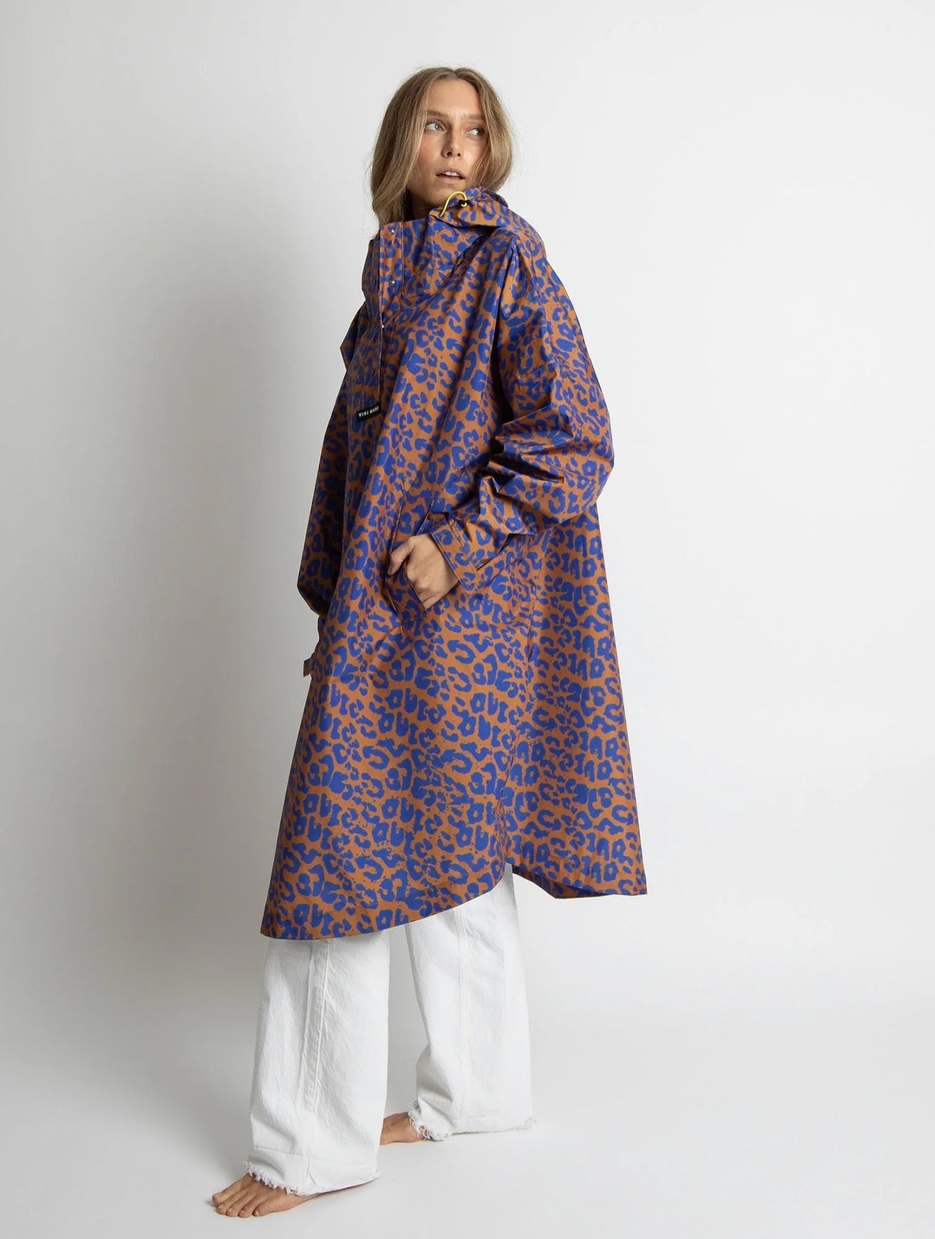 Raincoat - Leo Splashes Electric Blue/Caramel
