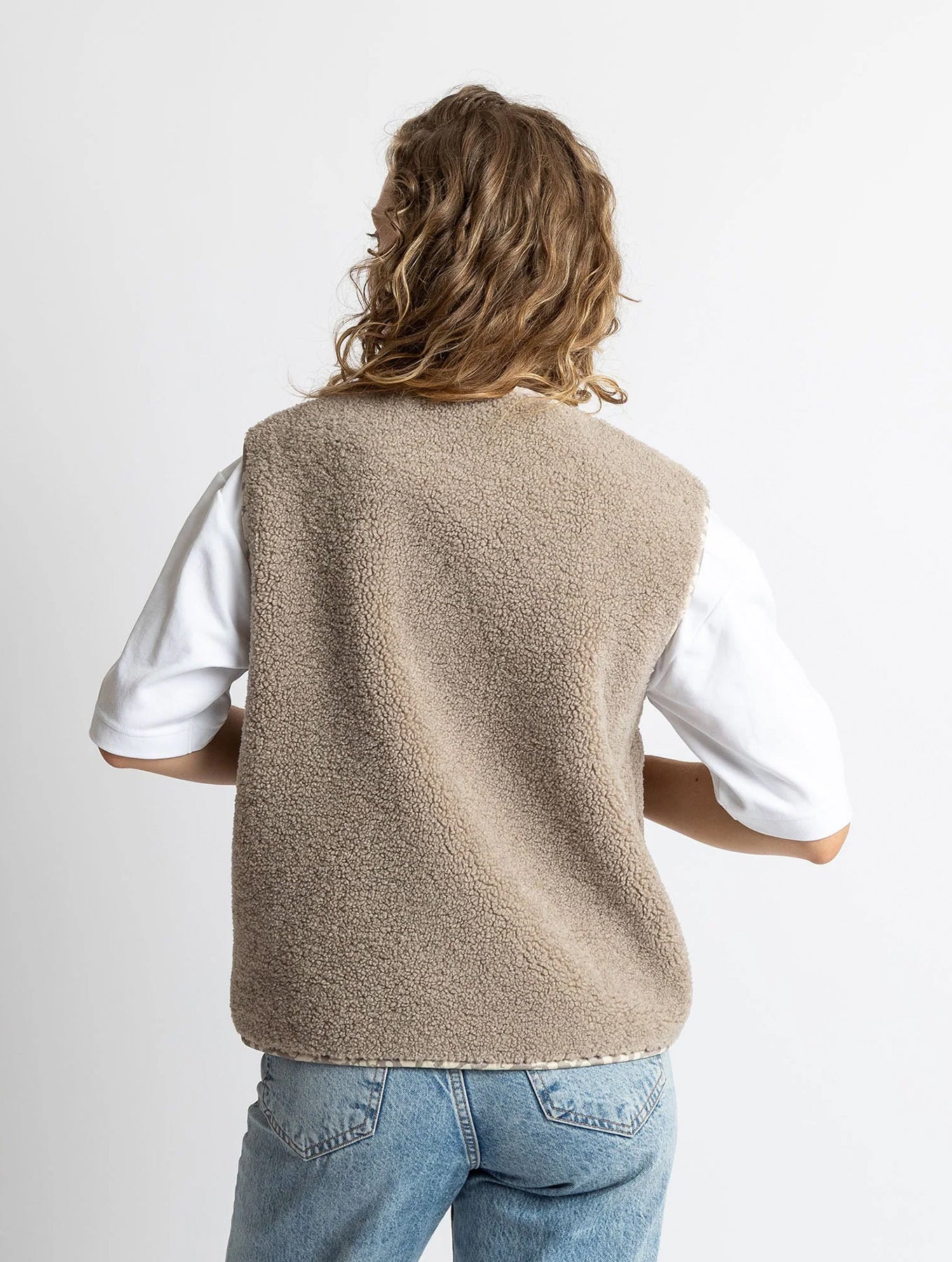 Teddy Fleece Vest - Mushroom