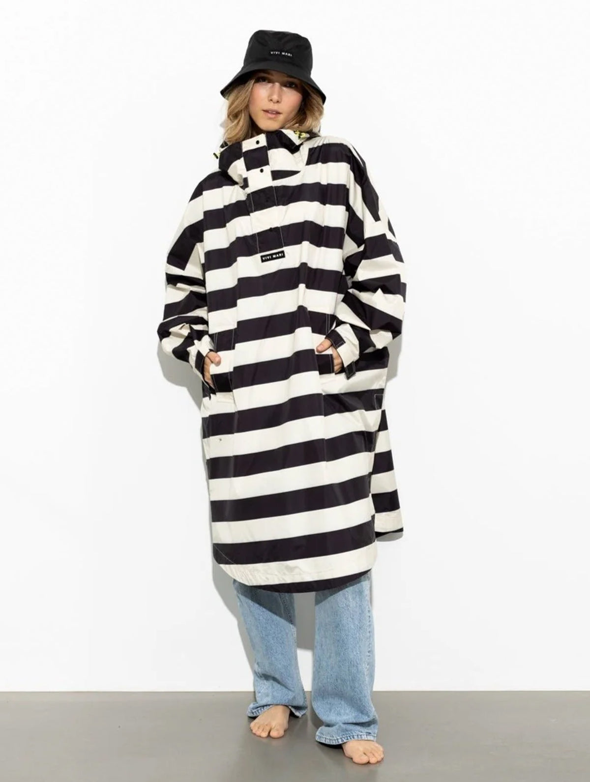 Raincoat - Bold Stripes Black/Sand