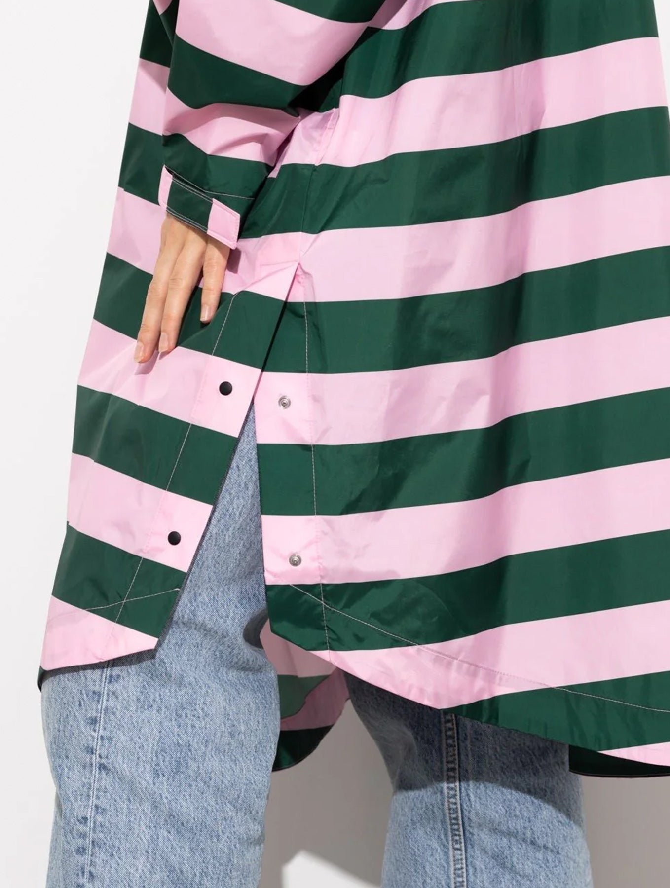Raincoat Bold Stripes - Green/Rosé