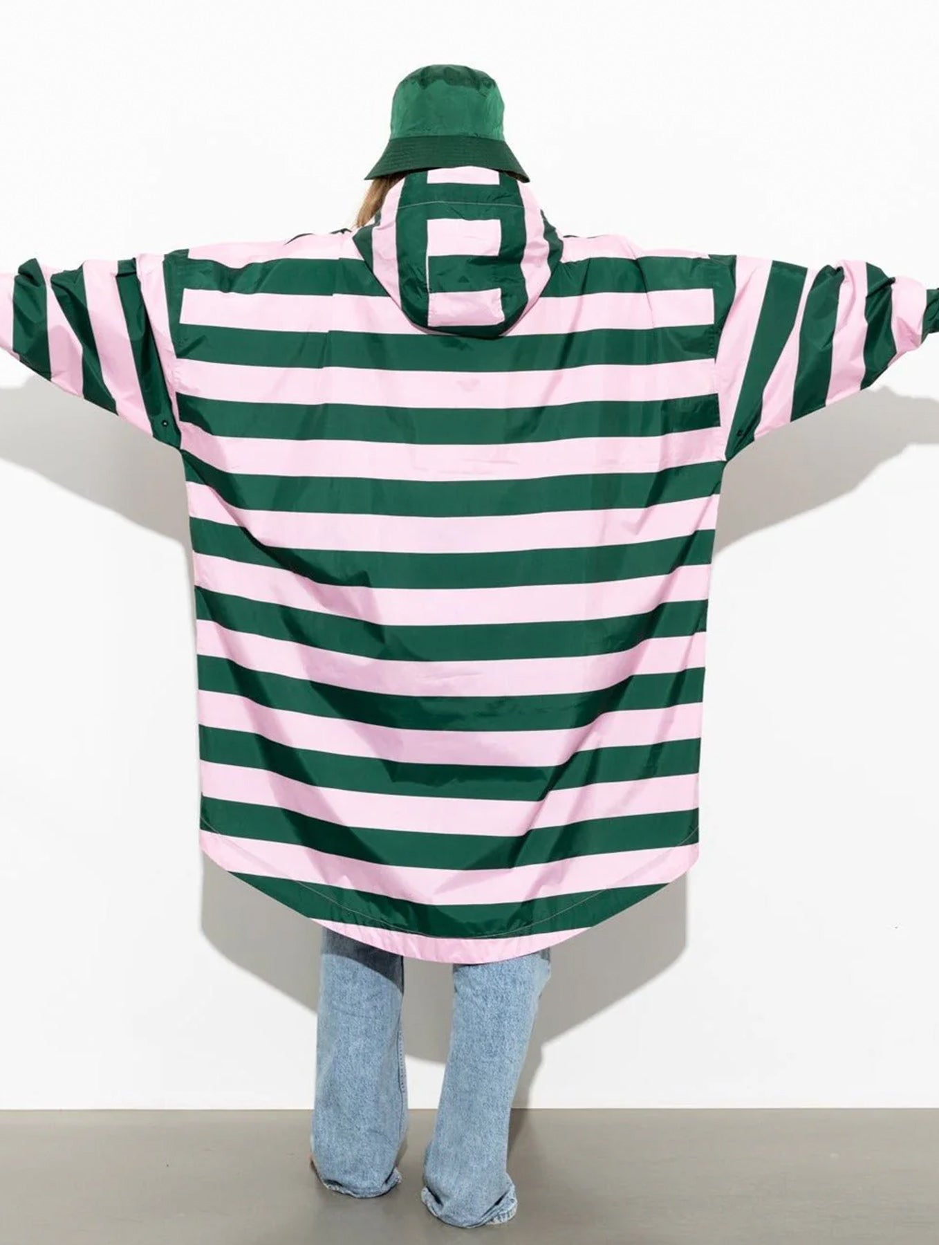 Raincoat Bold Stripes - Green/Rosé