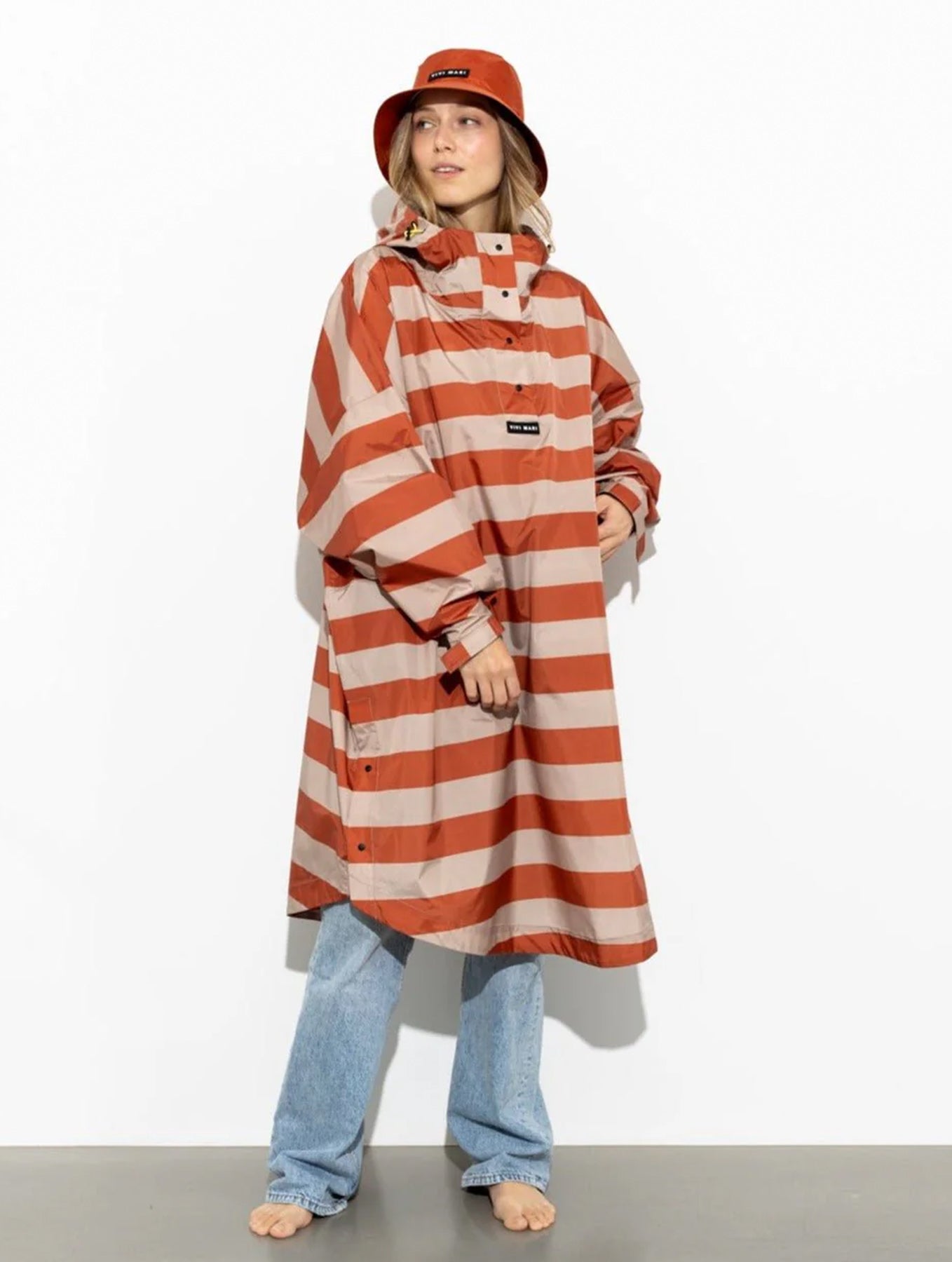 Raincoat Bold Stripes - Cinnamon/Latte