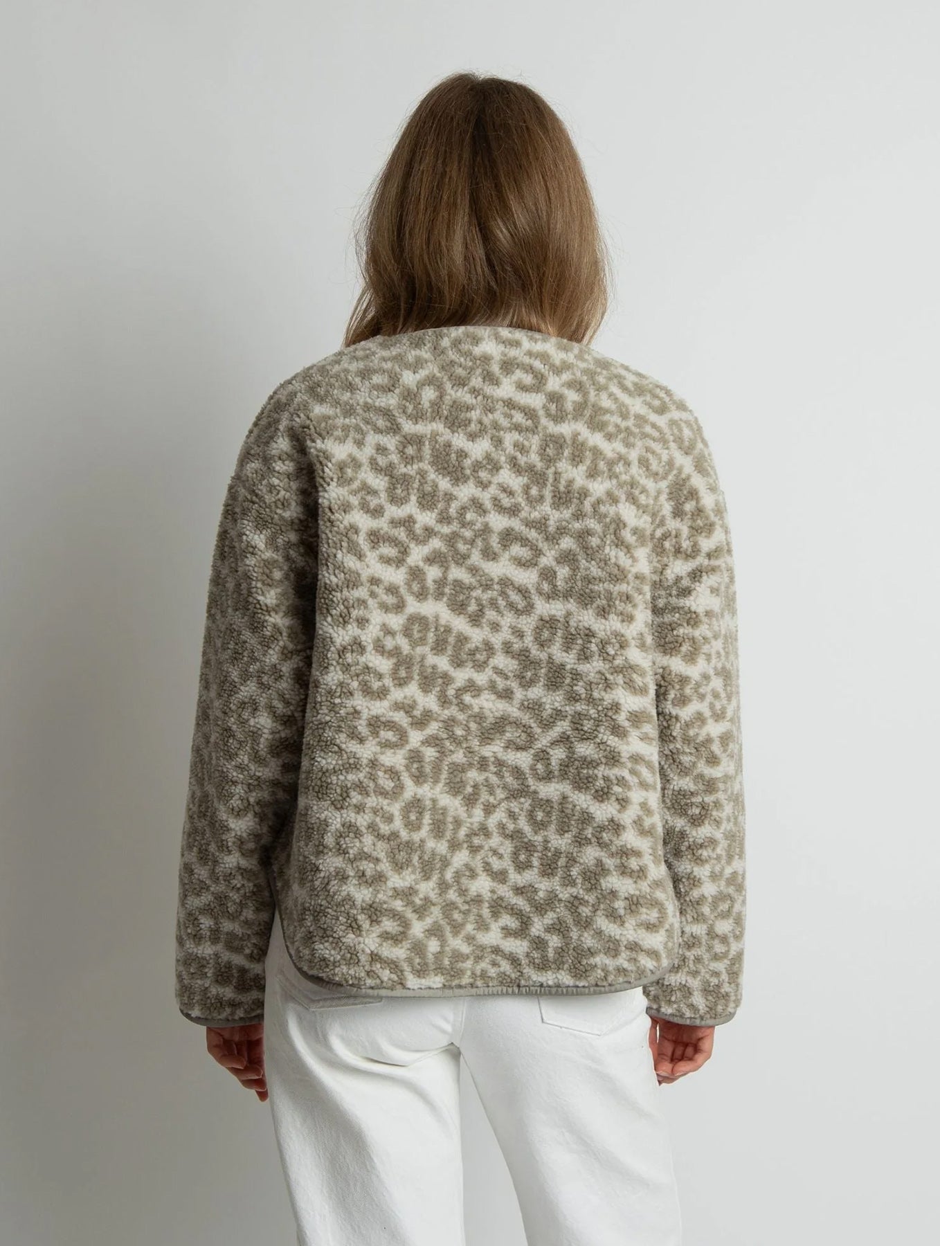 Teddy Fleece Jacket - Leo Splashes Stone/Sand