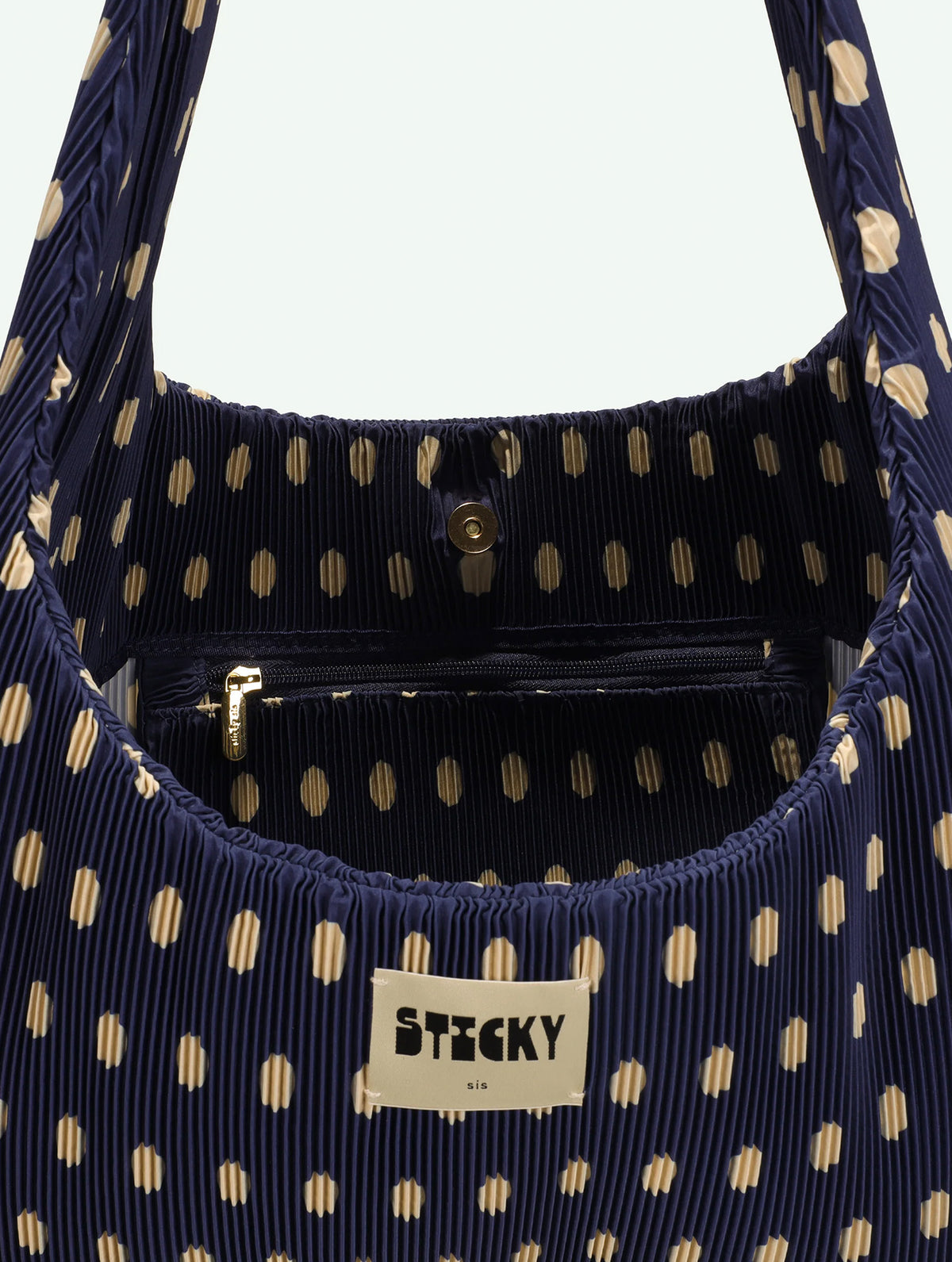 Shopper - Pleated Dots | Marine + Marzipan