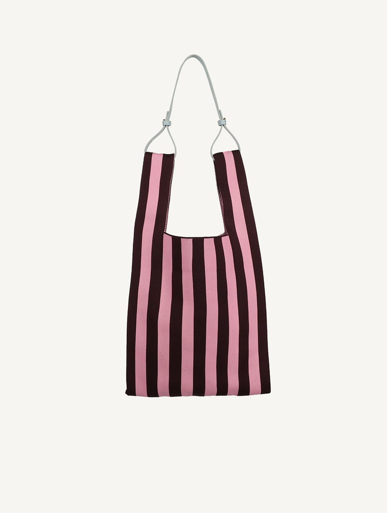 Market Bag - Knitted Stripes | Chocolate + Bubblegum