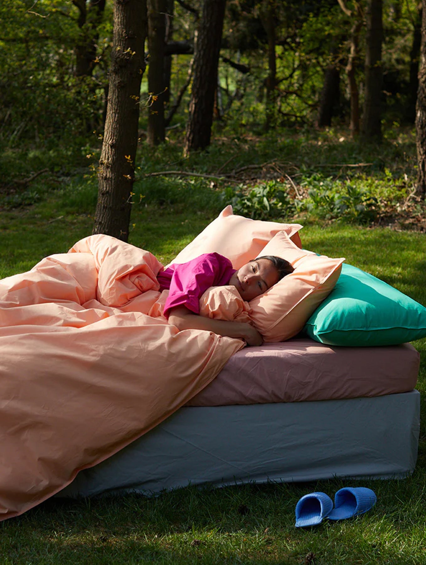 Spannbettlaken Baumwolle - Sky Blue