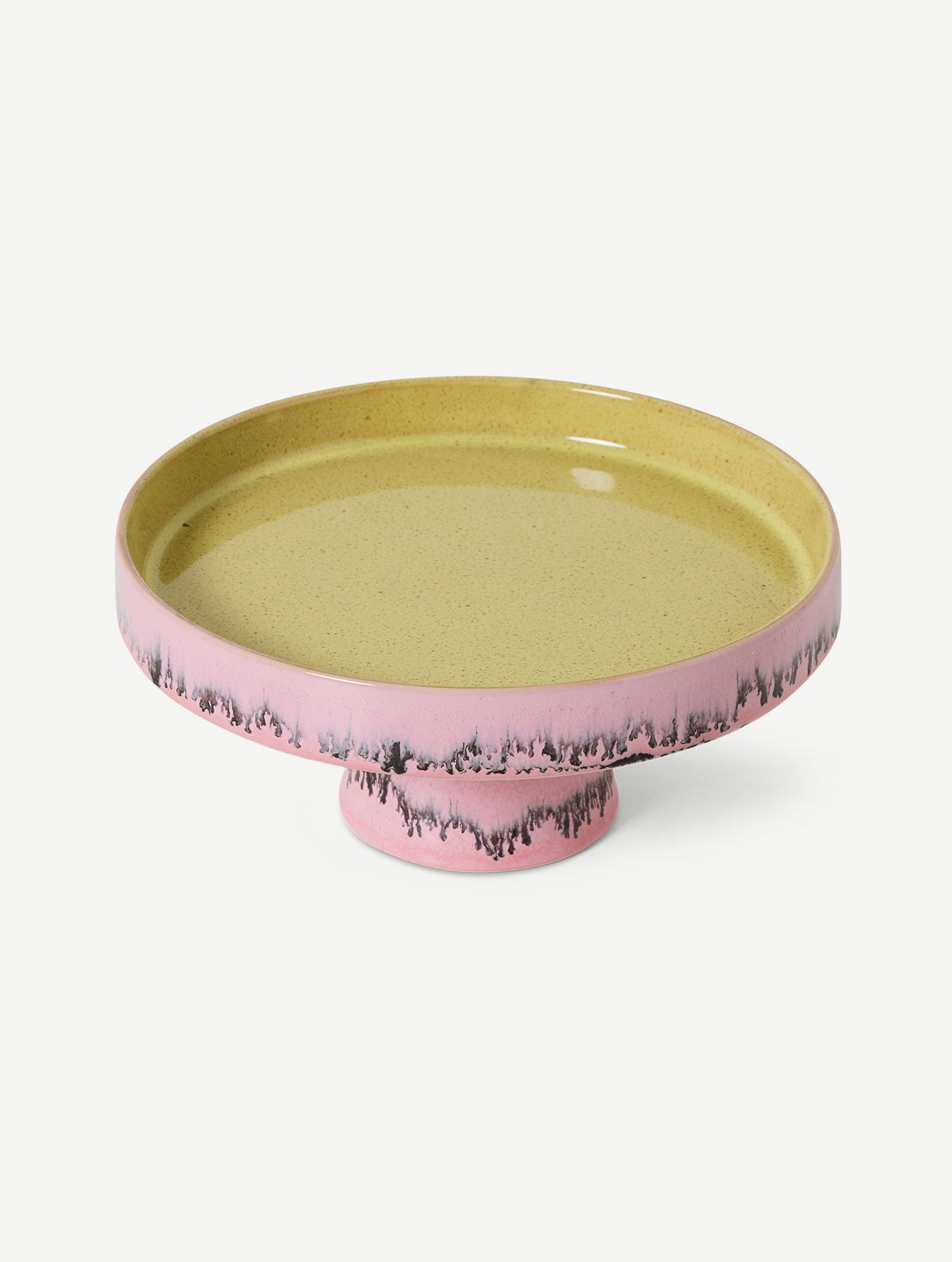 Schale mit Fuß 70's - Keramik - "Bubble"