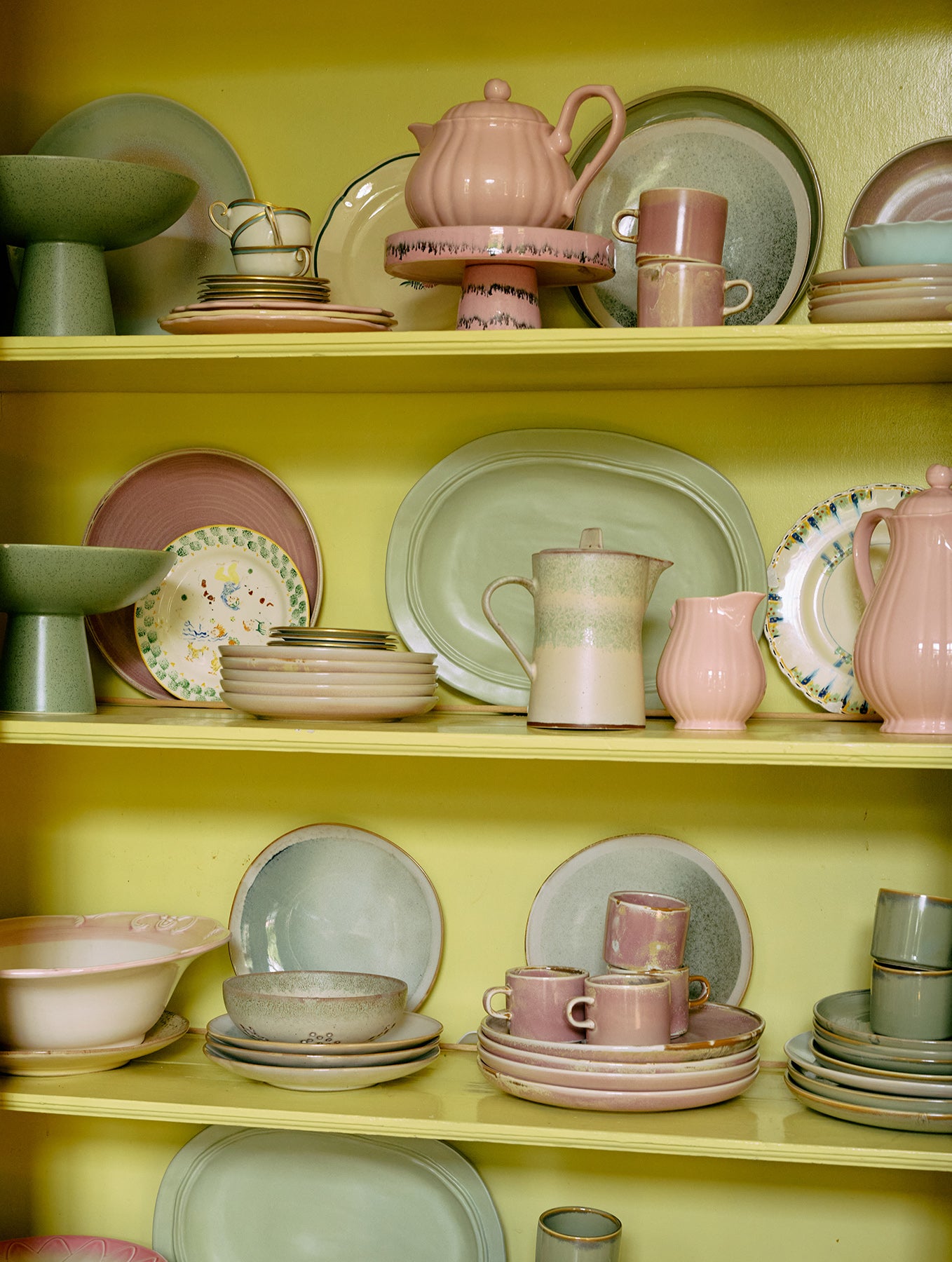 Schale mit Fuß 70's - Keramik - "Bubble"