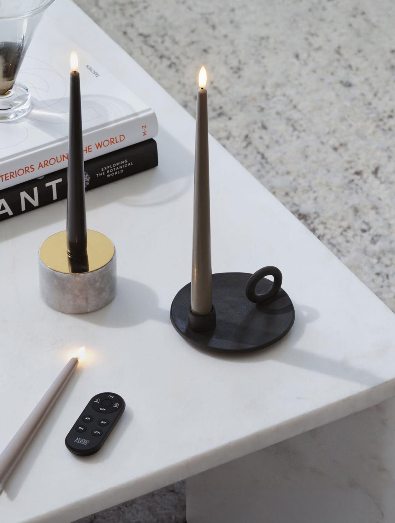 LED-Stabkerzen 2er-Set - Dark Sand