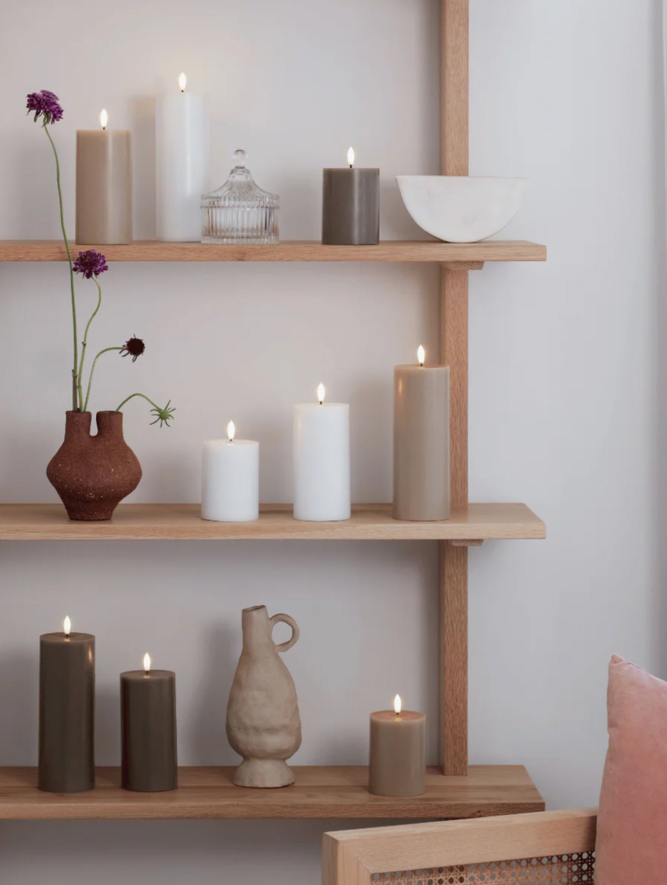 LED-Stumpenkerze - Sand