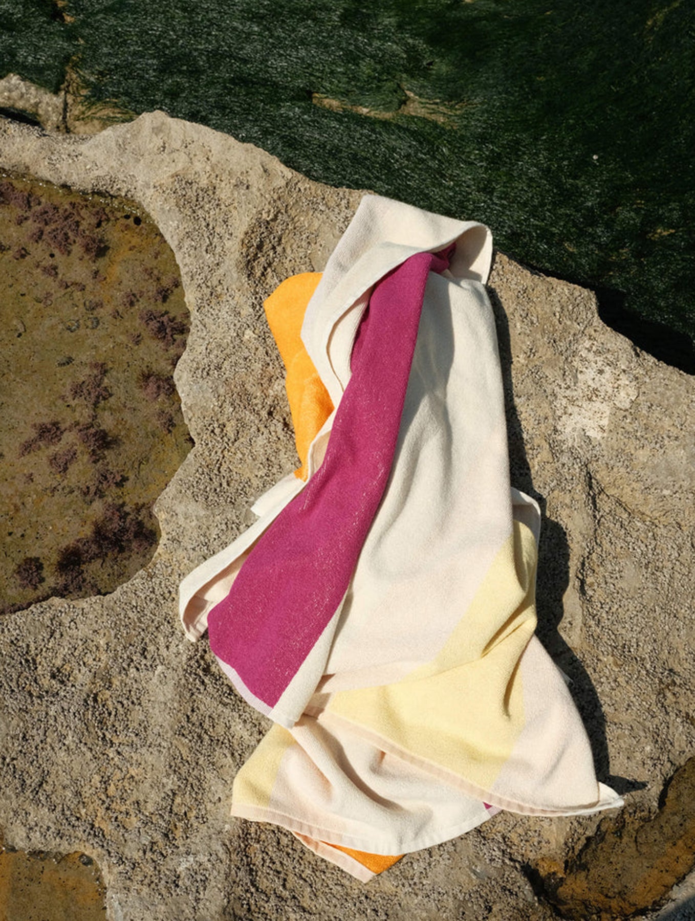 Strandtuch - 90x180 - Yellow Fuchsia Orange Olive