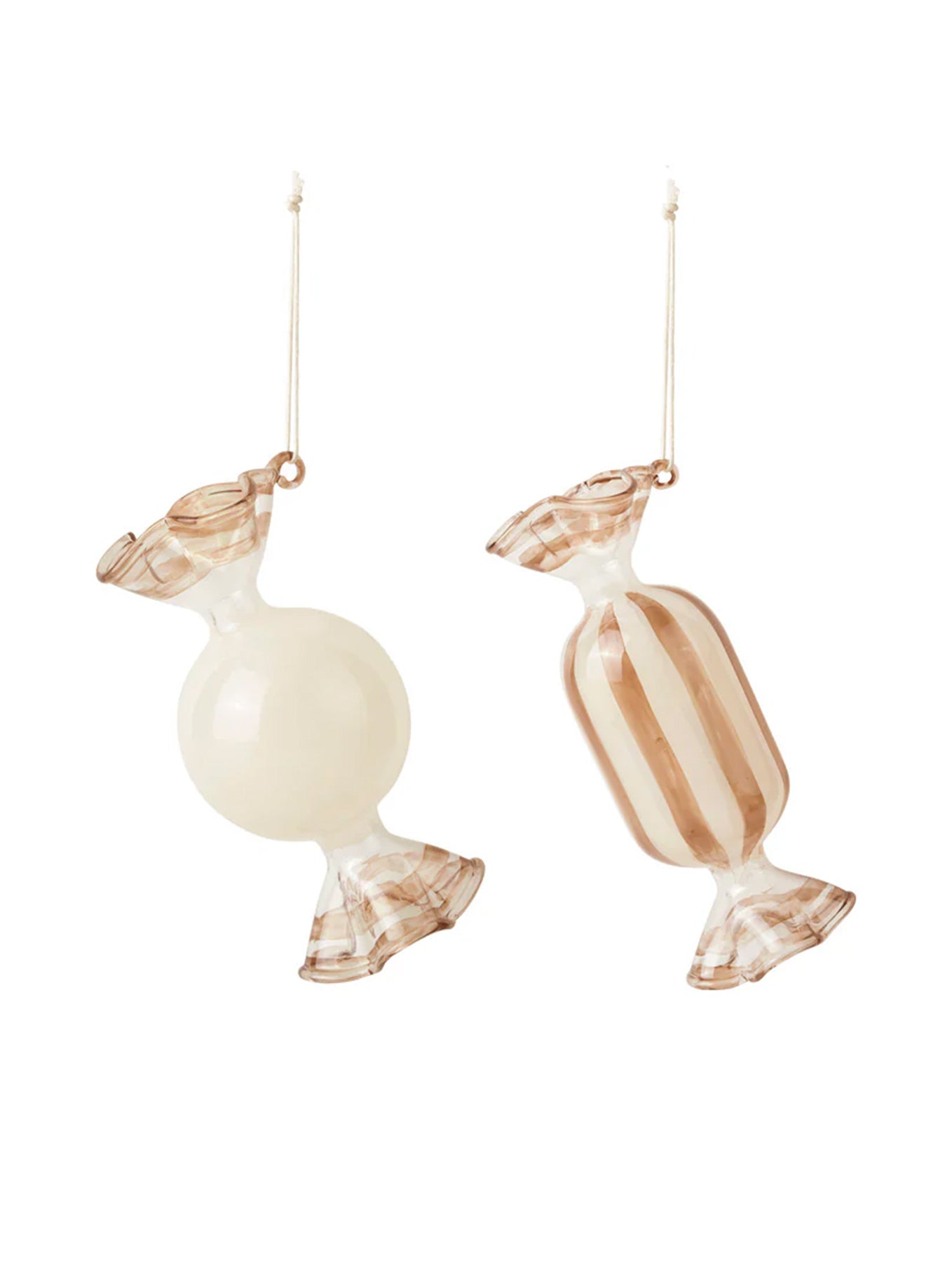 "Candy" Weihnachtsanhänger aus Glas - 2er-Set