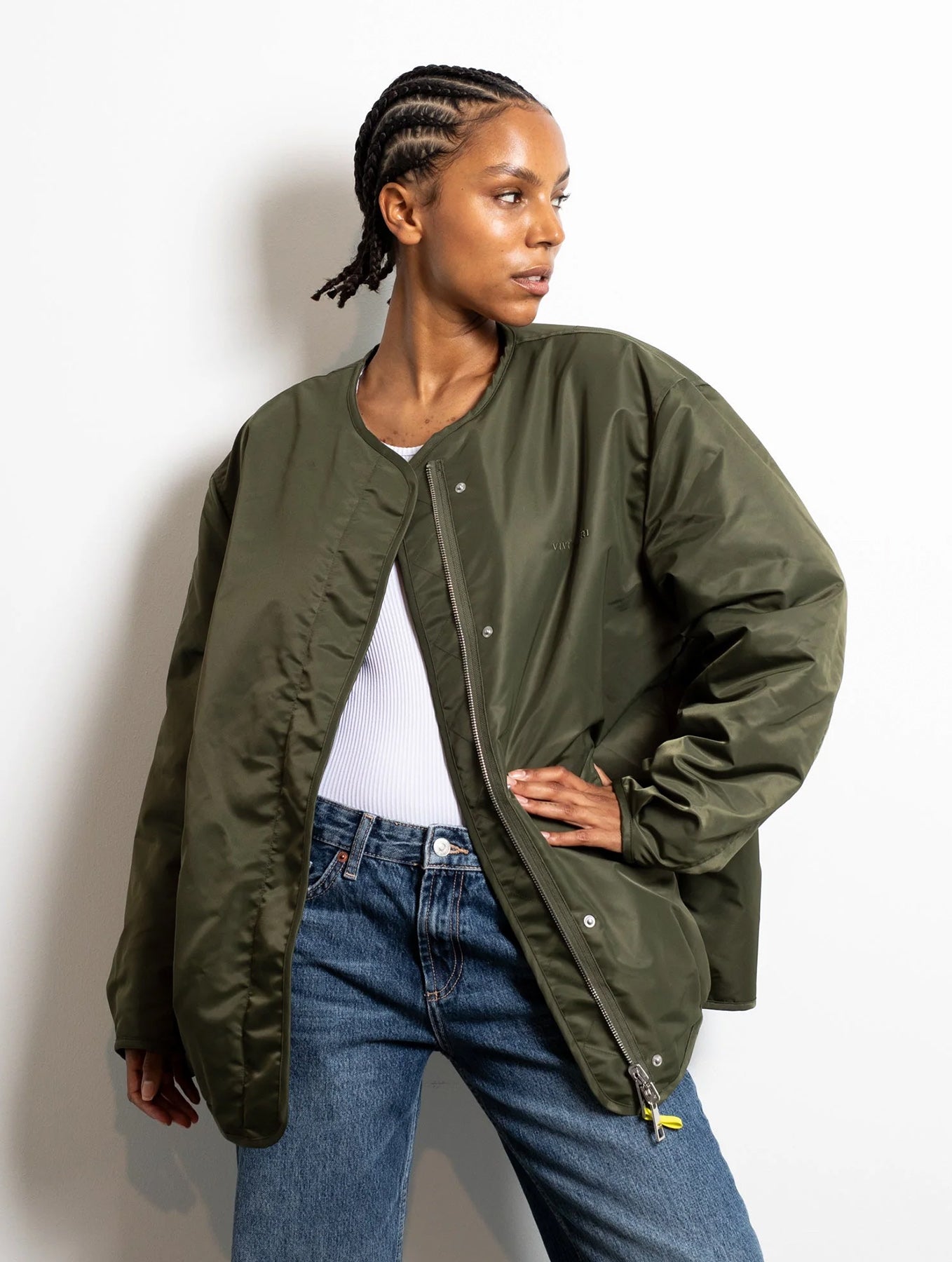 Reversible Bomber Jacket - Olive/Leo Navy-Olive