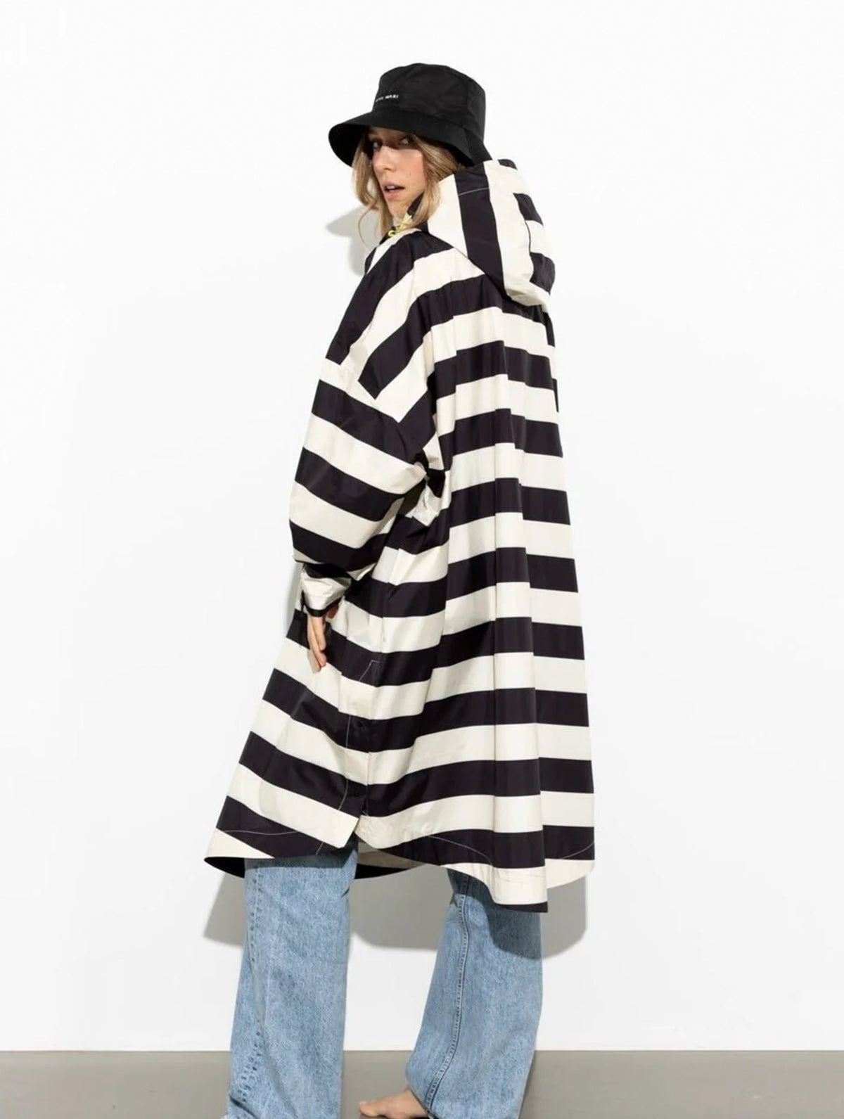 Raincoat - Bold Stripes Black/Sand