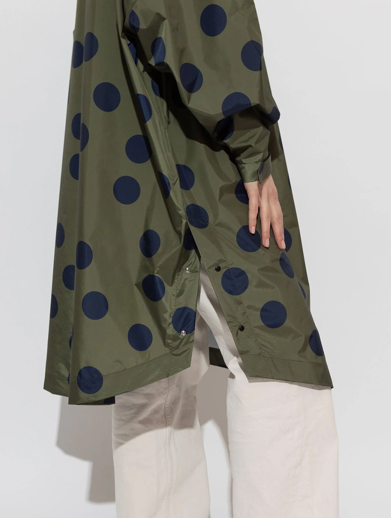 Raincoat - Dots Olive/Navy