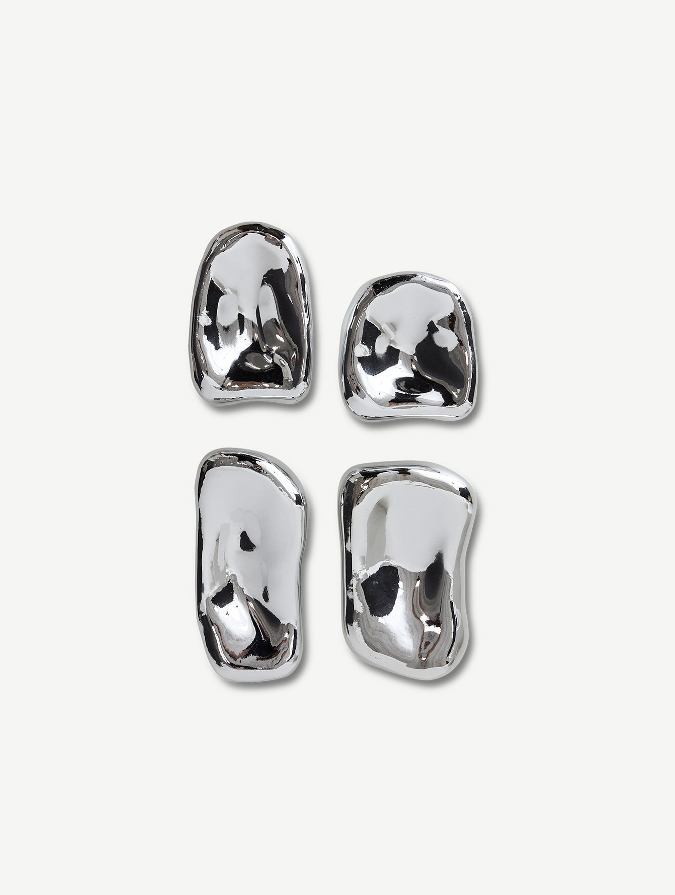 Glasskulpturen Chrome - 4-er-Set