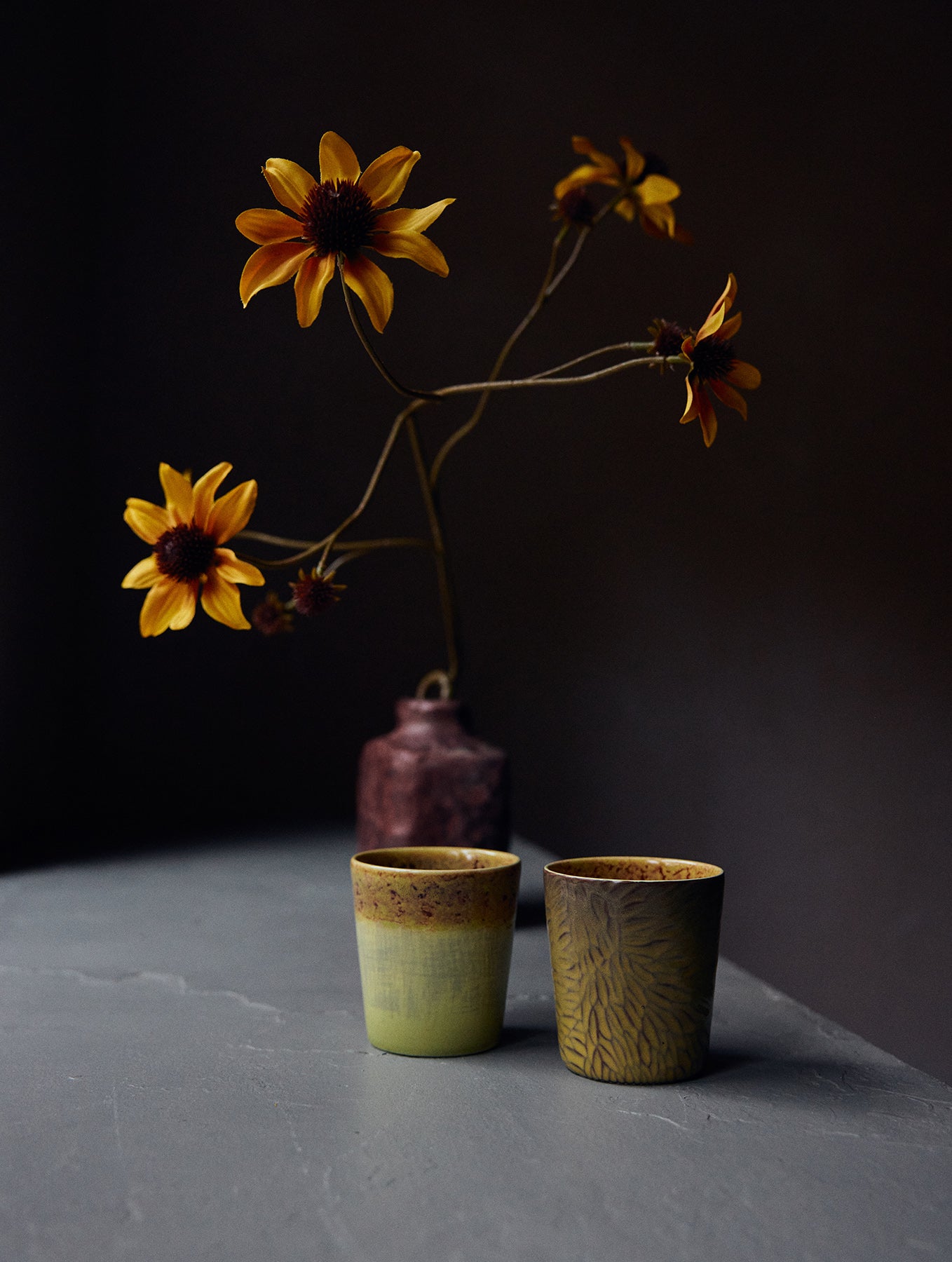 Kaffeebecher Keramik - Serie "Van Gogh" - 2er-Set