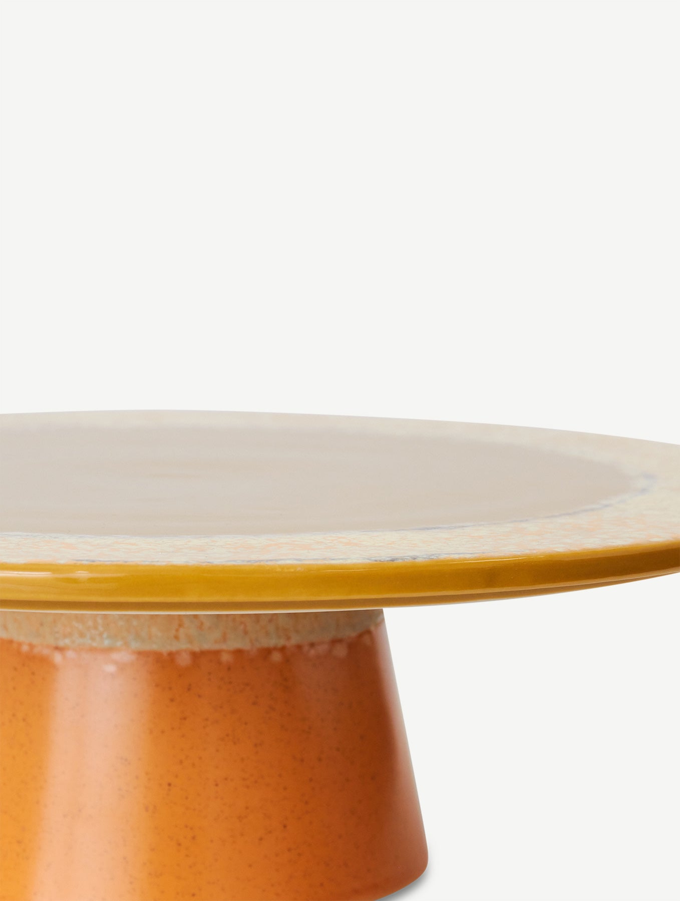 Kuchenplatte mit Fuß 70's - L - "Papaya"