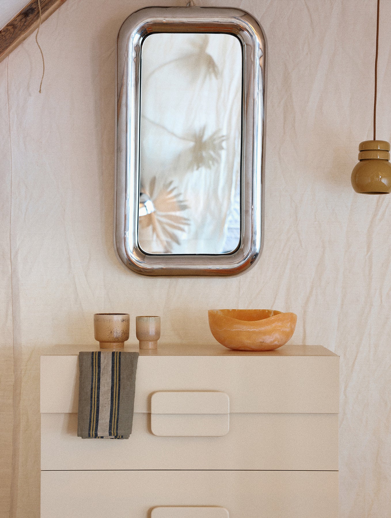 Geschirrtuch - "Vida" - Striped Sand/Cream