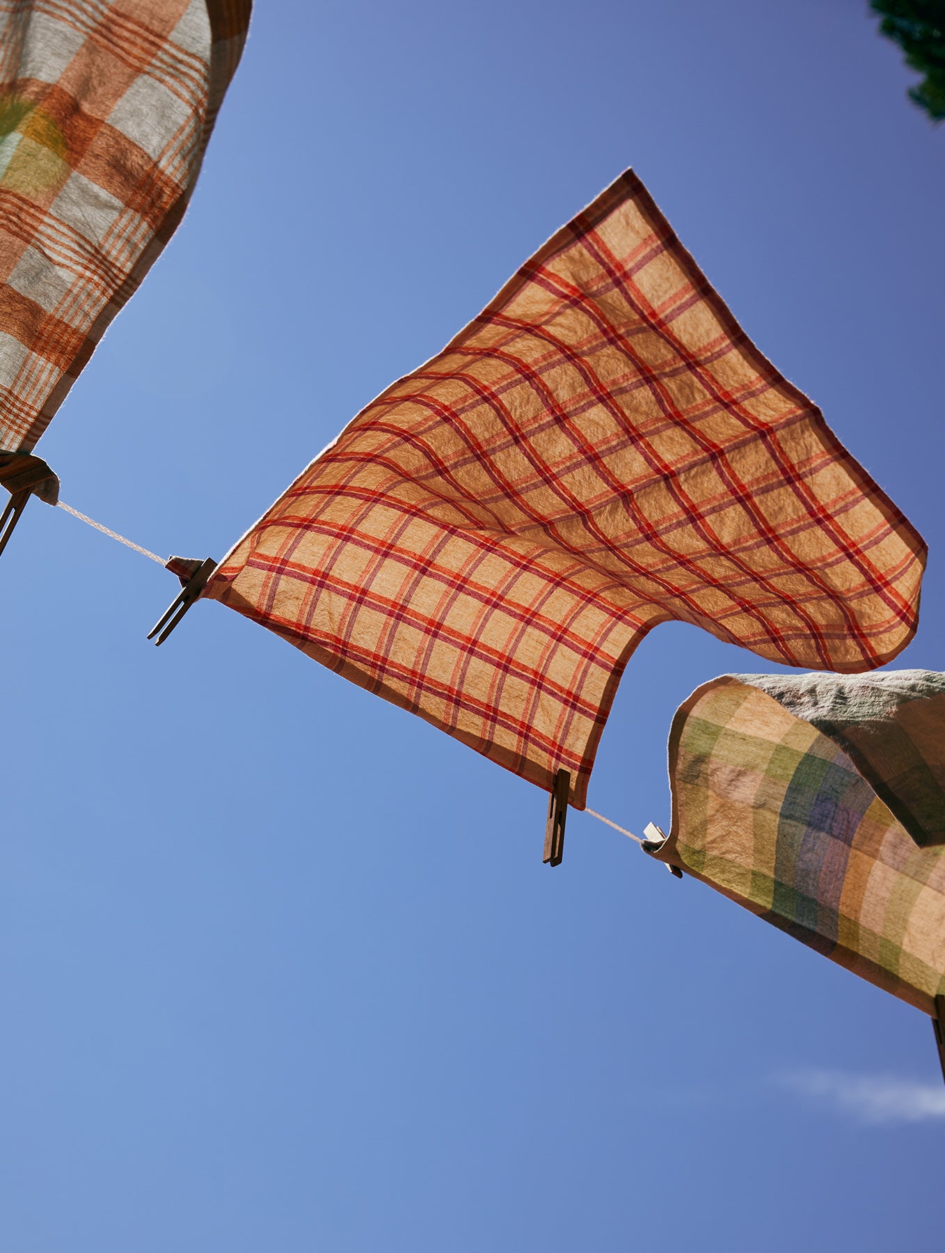 Geschirrtuch - "Vida" - Check Strawberry/Cream