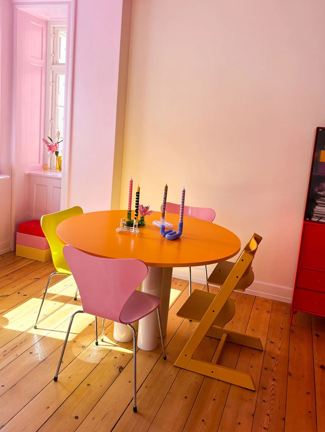 Gemusterte Kerzen - 4er-Set