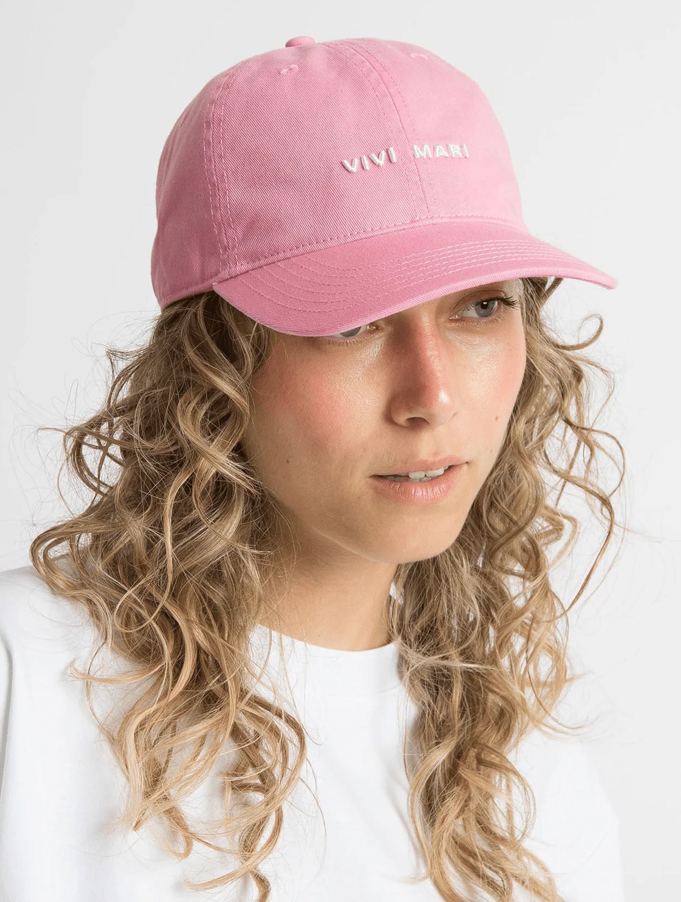 Cap Solid - Soft Pink/White