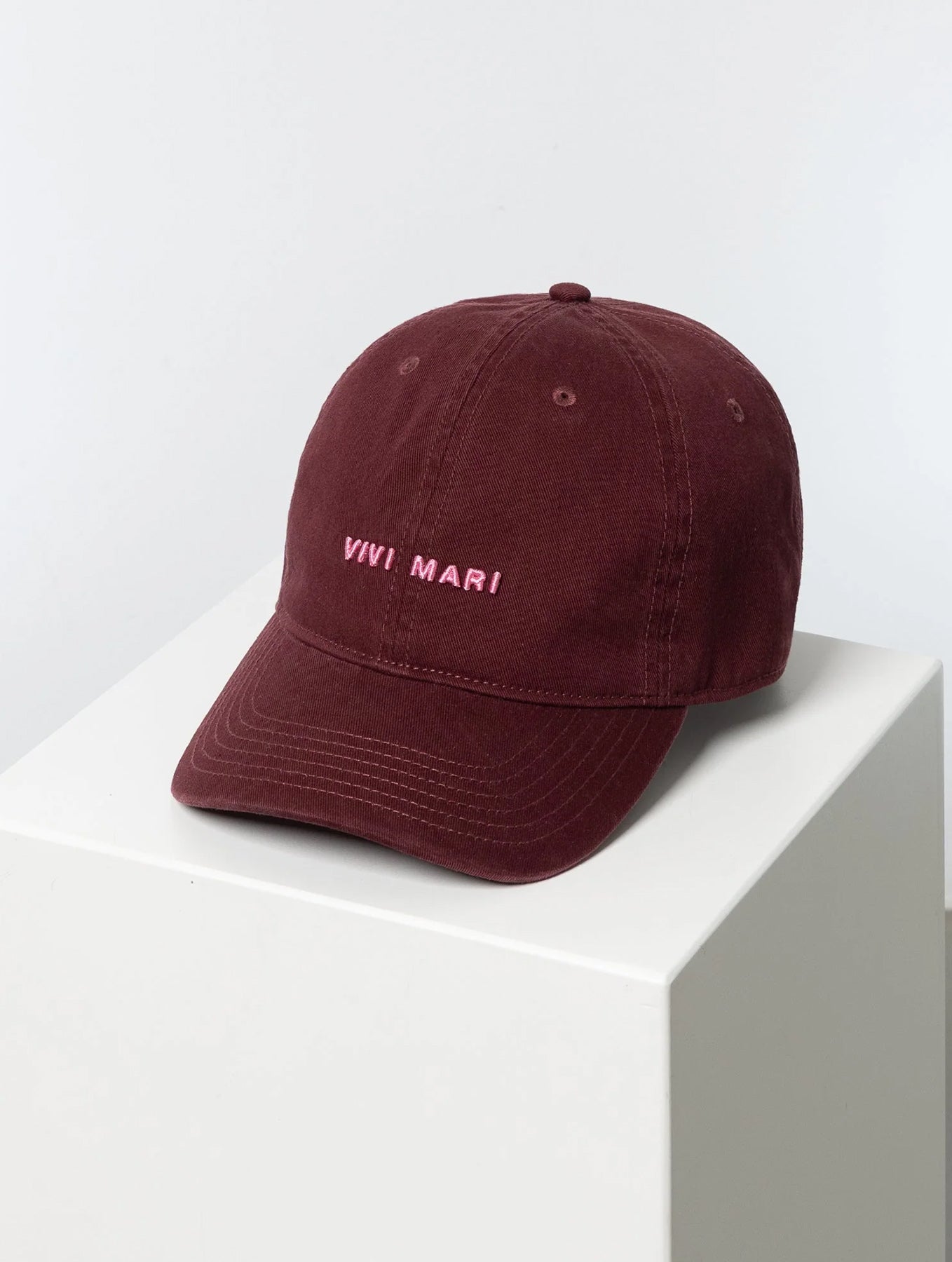 Cap Solid - Wine Red/Soft Pink