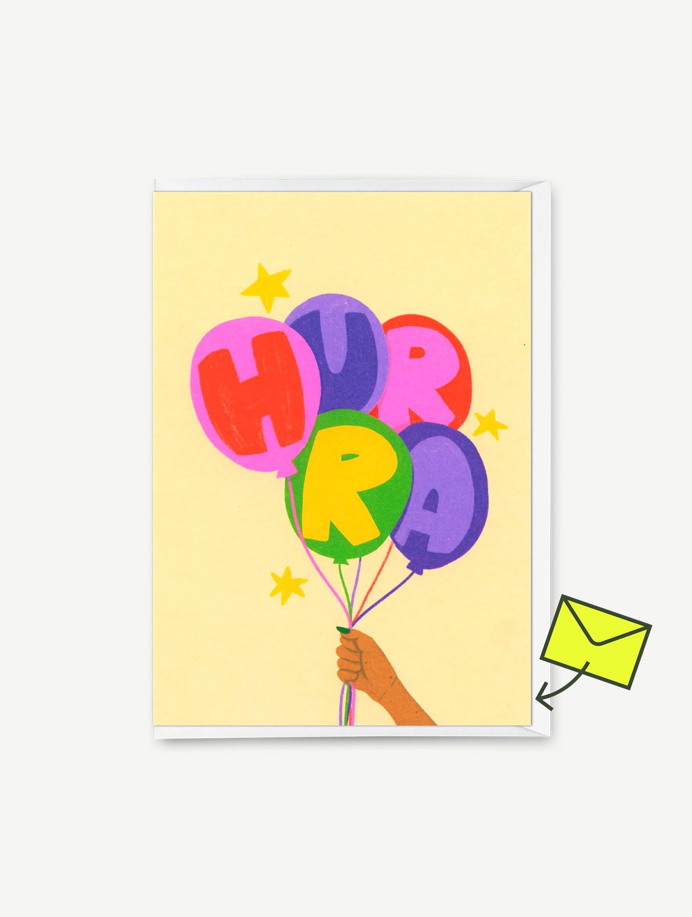 Grußkarte - "Hurra Luftballons"