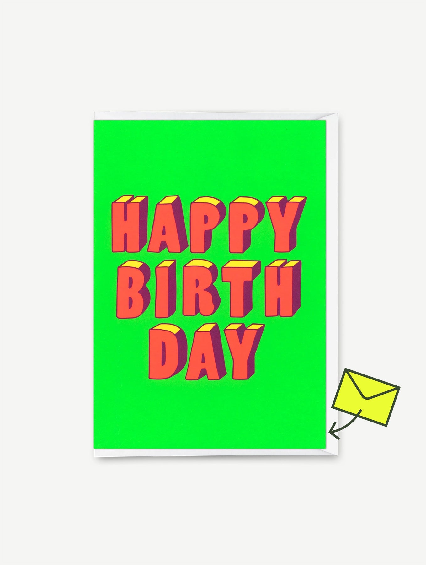 Grußkarte - "Happy Birthday 3D-Typo"