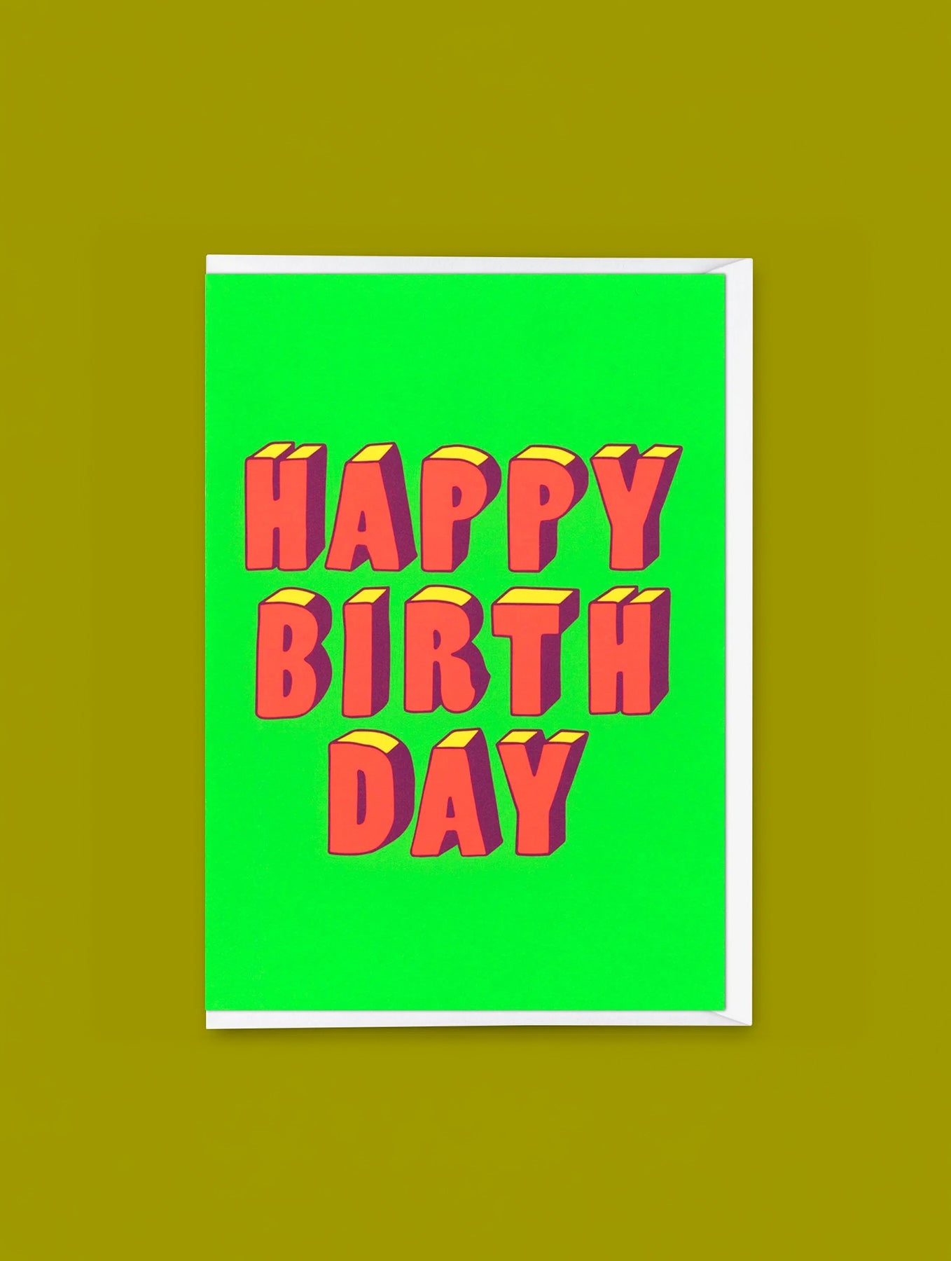 Grußkarte - "Happy Birthday 3D-Typo"