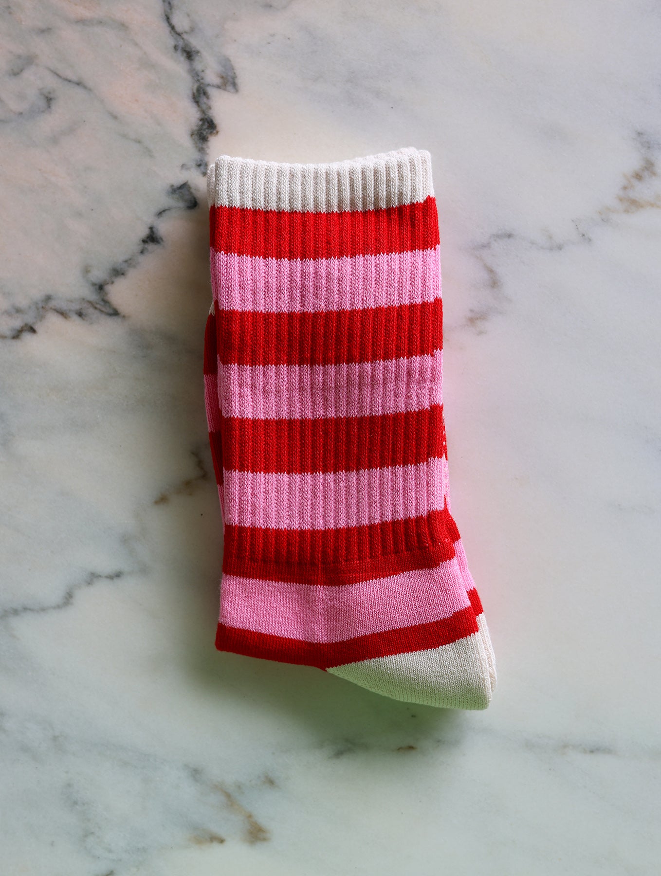 Socken "Streifen Rosa-Rot"