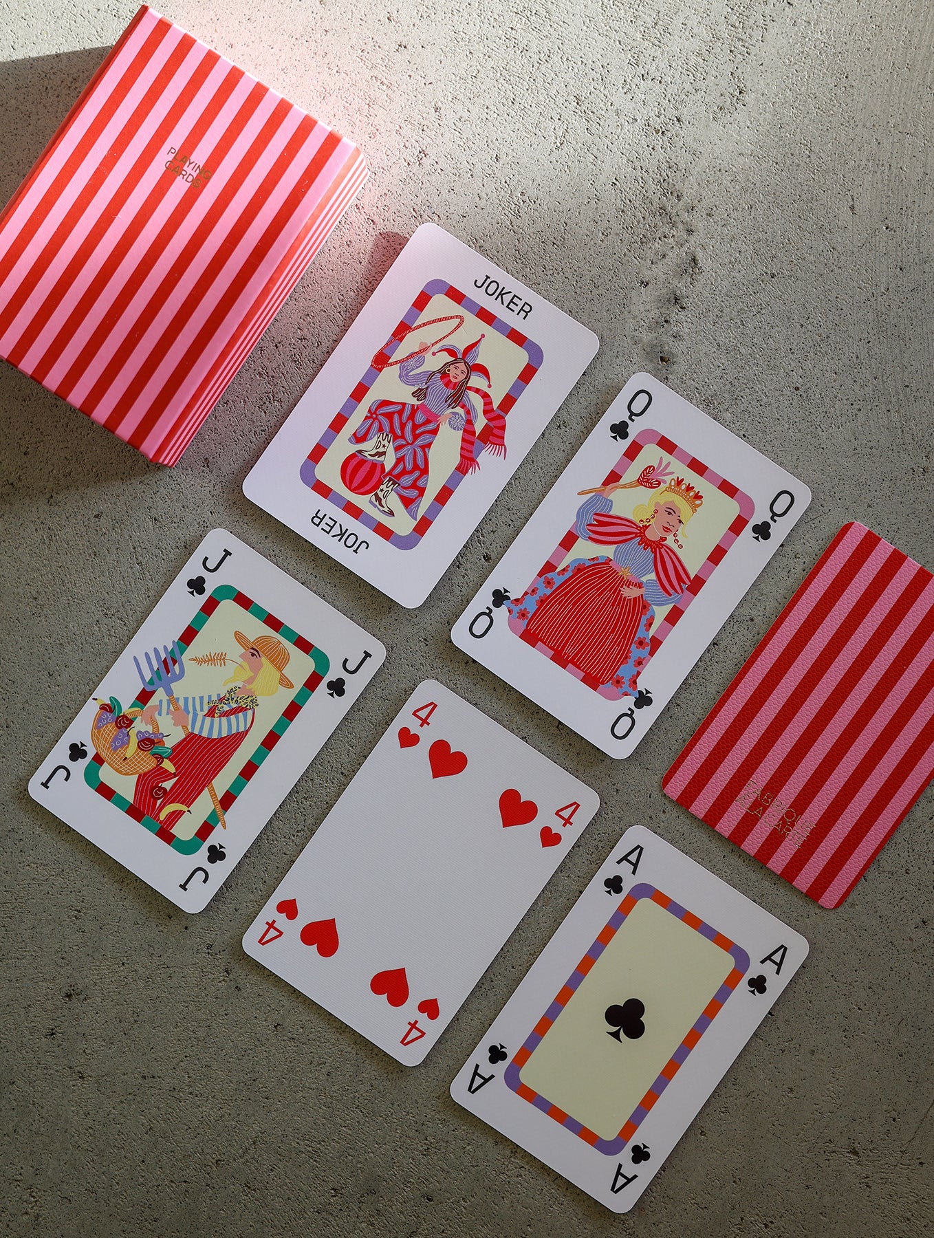 Spielkarten - Stripes – Red Pink