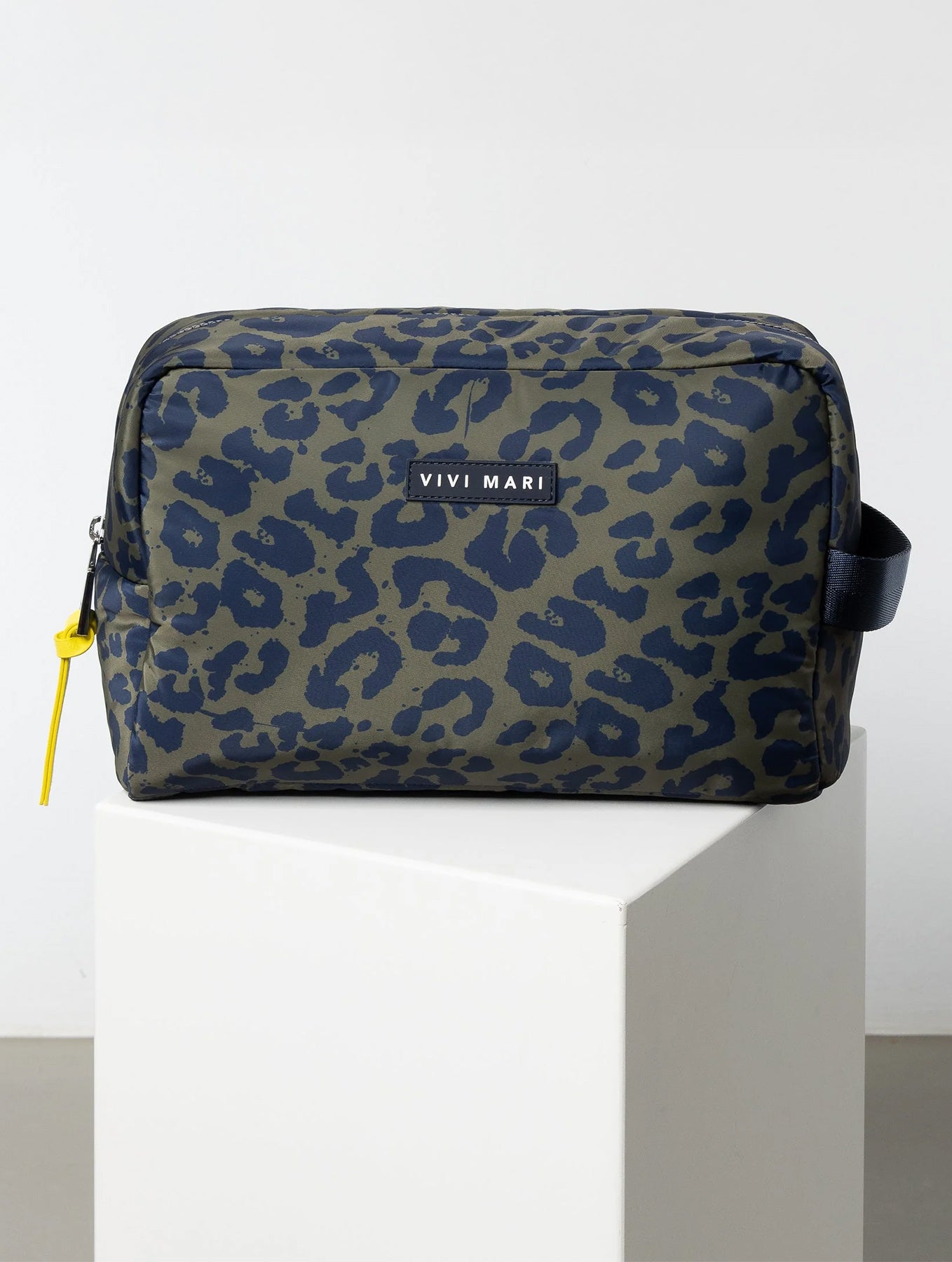 Kosmetiktasche Large -  Leo Splashes Navy/Olive