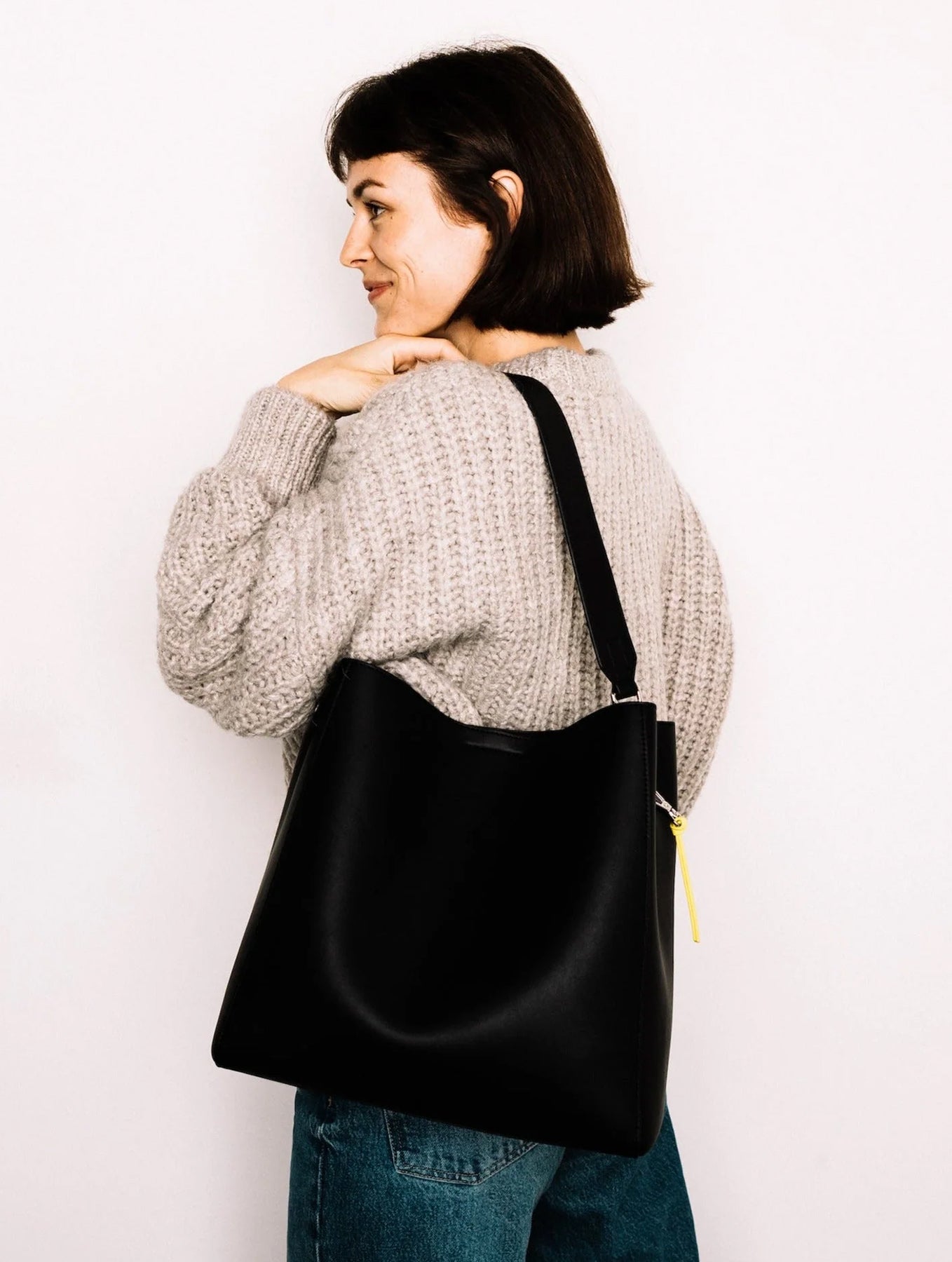 Tote Bag + Strap Basic Classic - Black