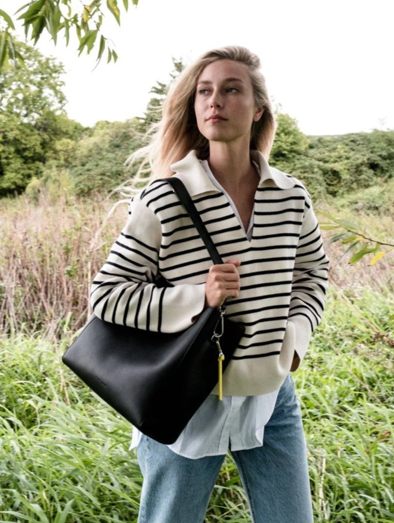 Tote Bag + Strap Basic Classic - Black