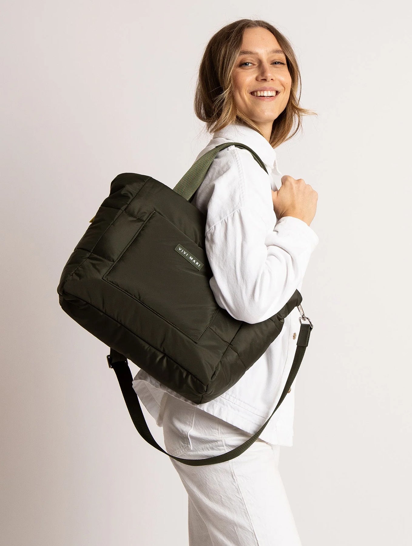 Padded Tote Bag Medium - Olive