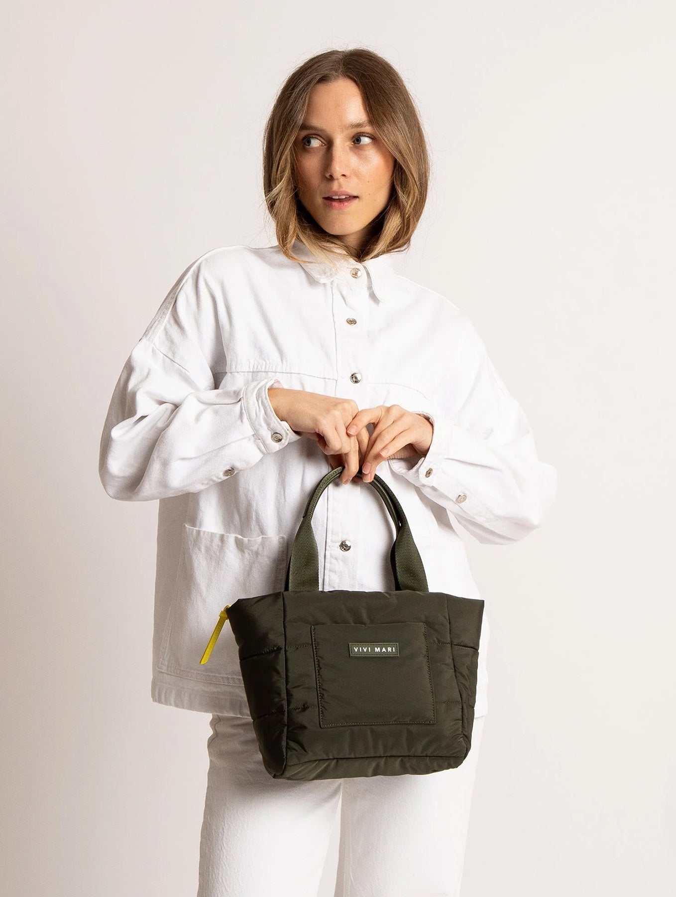 Padded Tote Bag Small - Olive