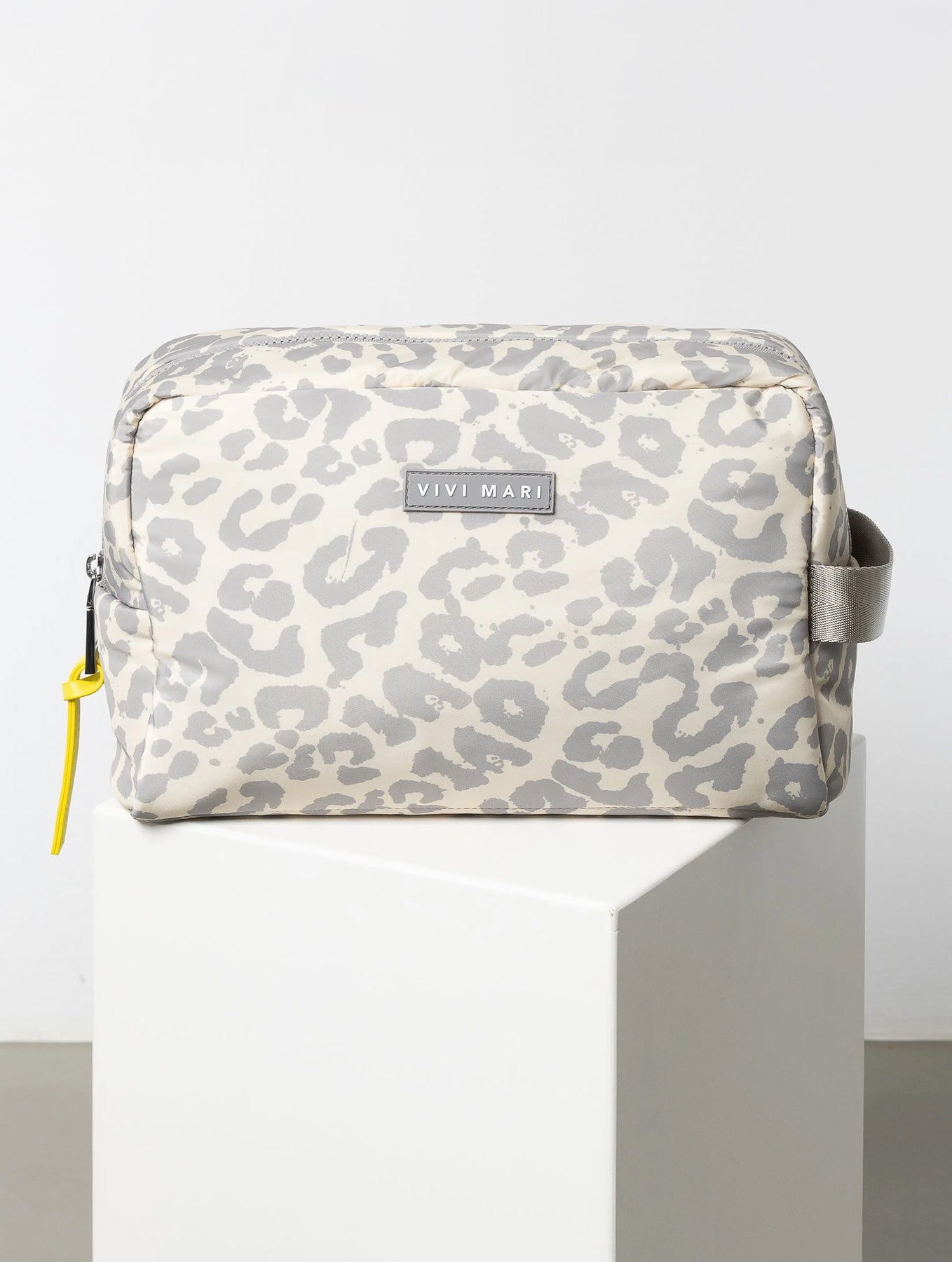 Kosmetiktasche Large -  Leo Splashes Grey/Sand