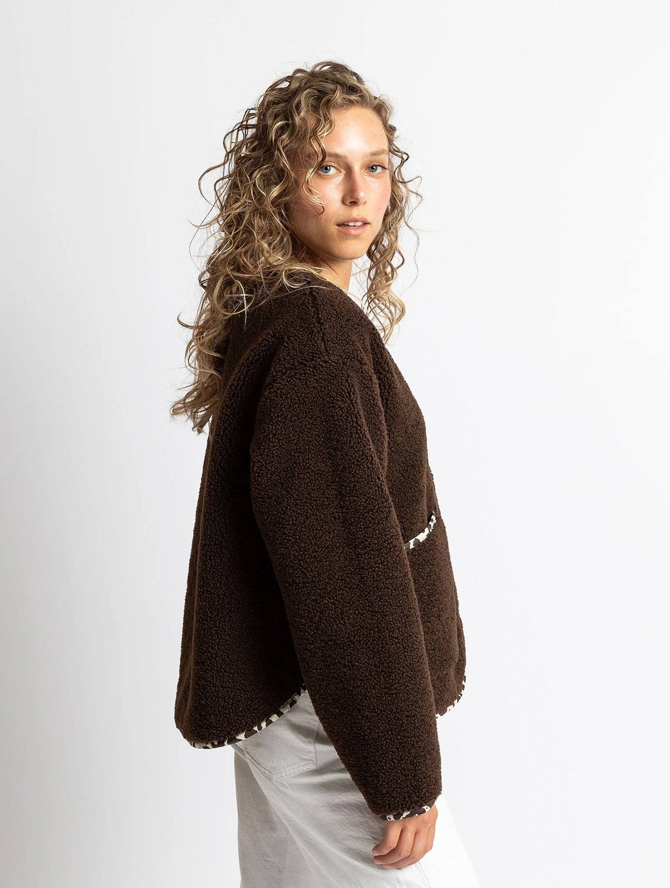 Teddy Fleece Jacket - Chocolate