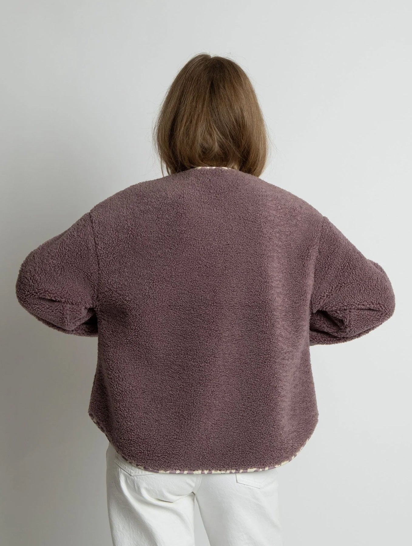 Teddy Fleece Jacket - Ash Plum