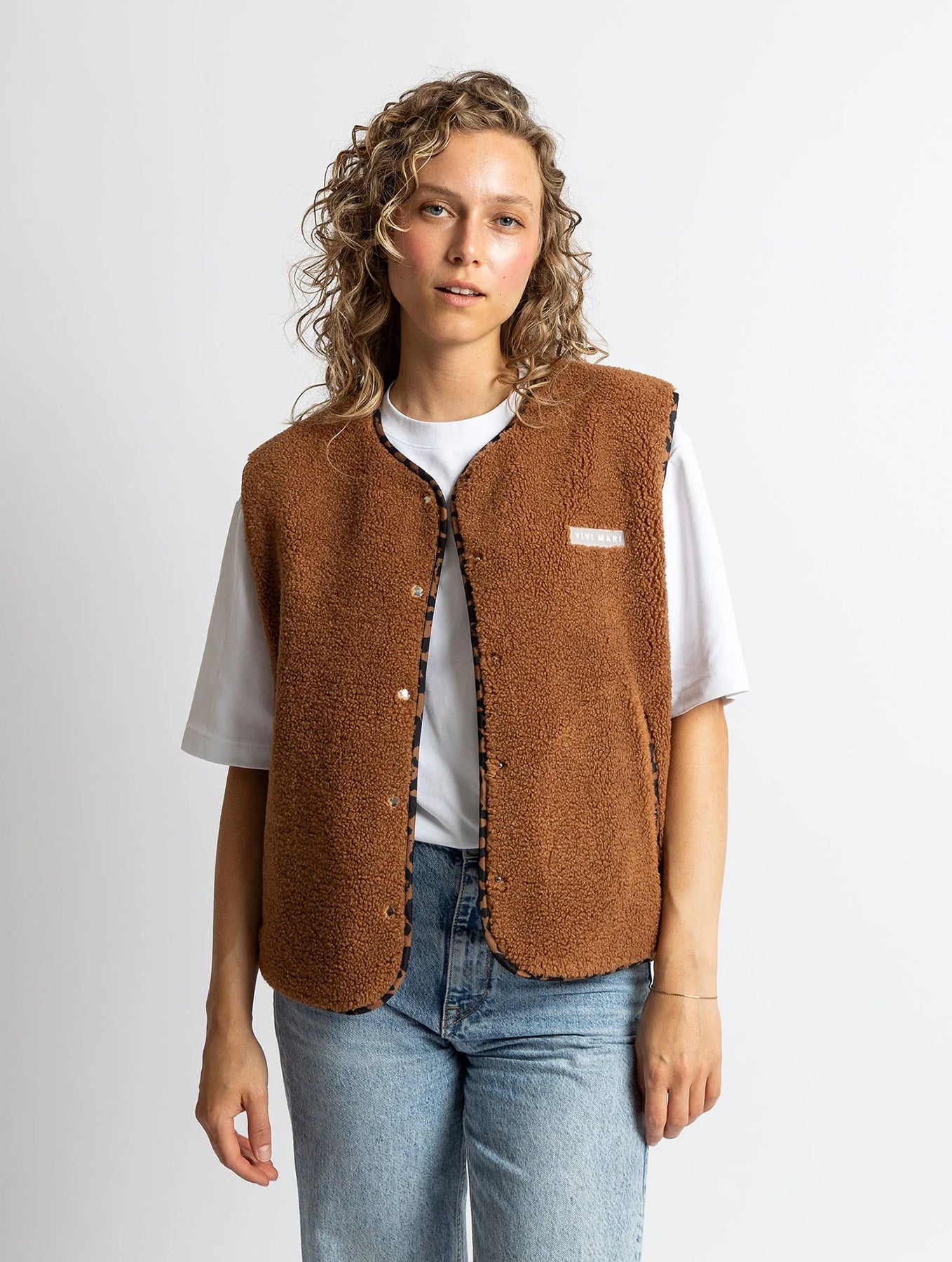 Teddy Fleece Vest - Caramel