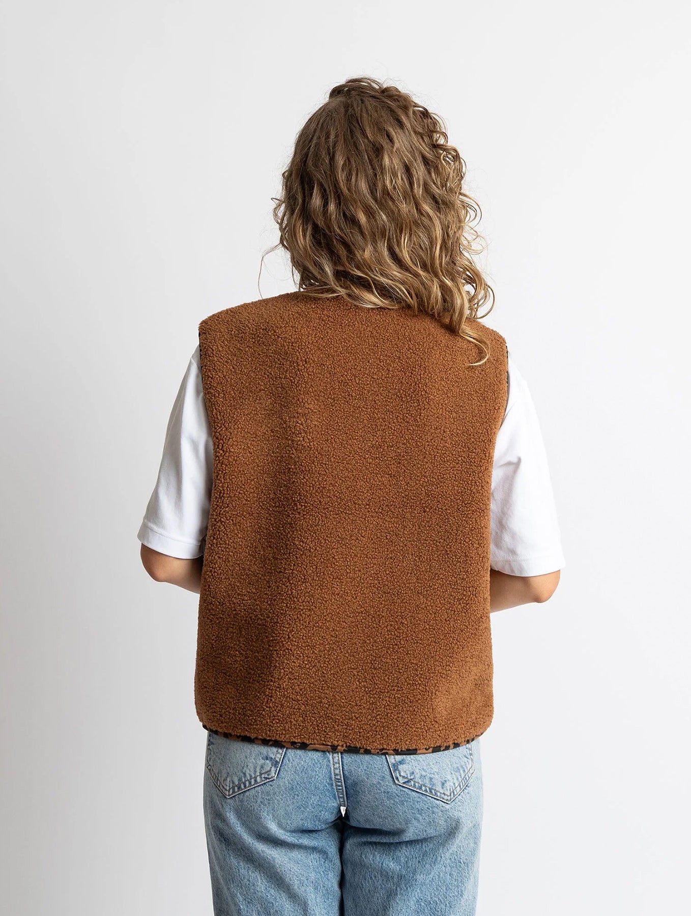 Teddy Fleece Vest - Caramel