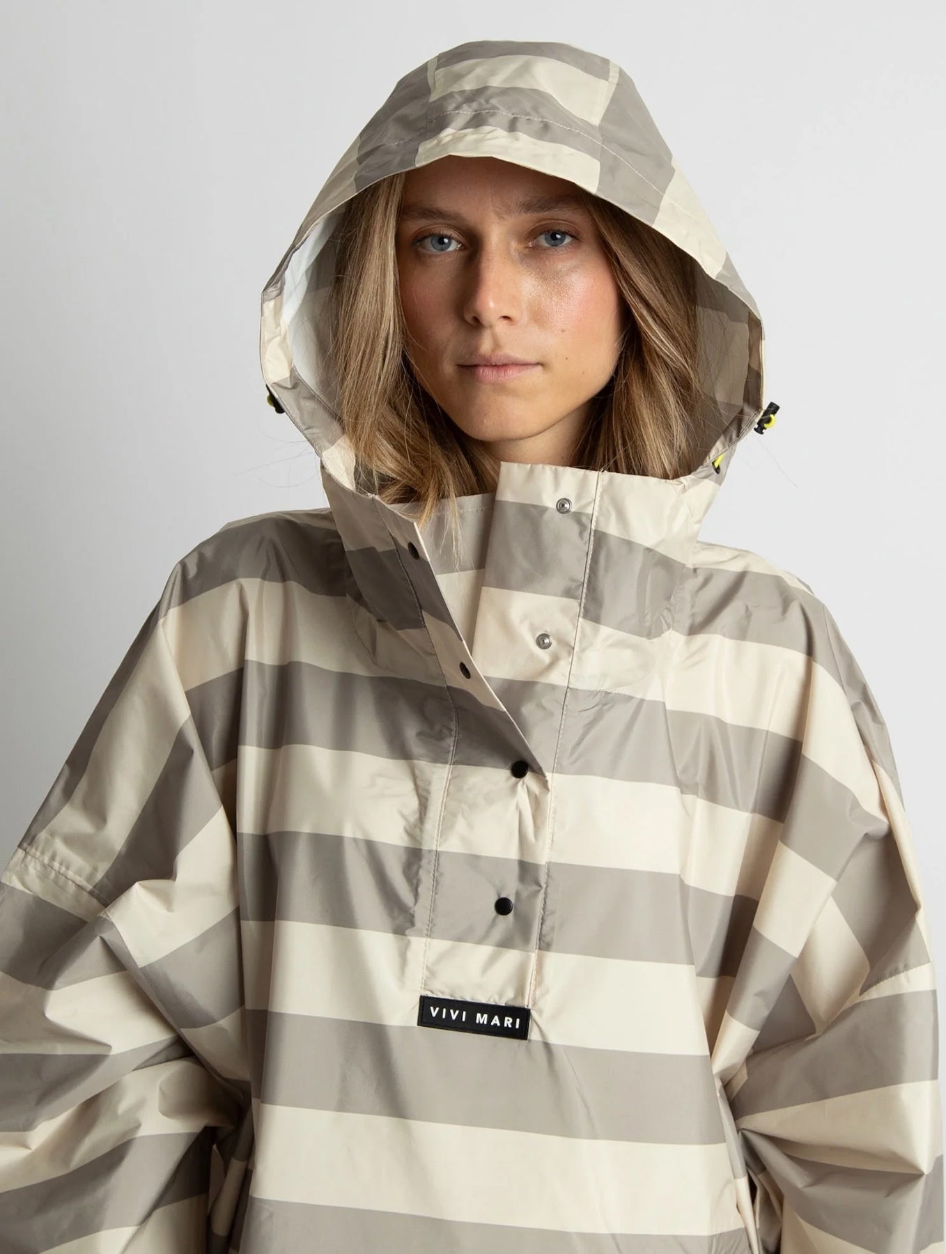 Raincoat Bold Stripes - Mushroom/Sand