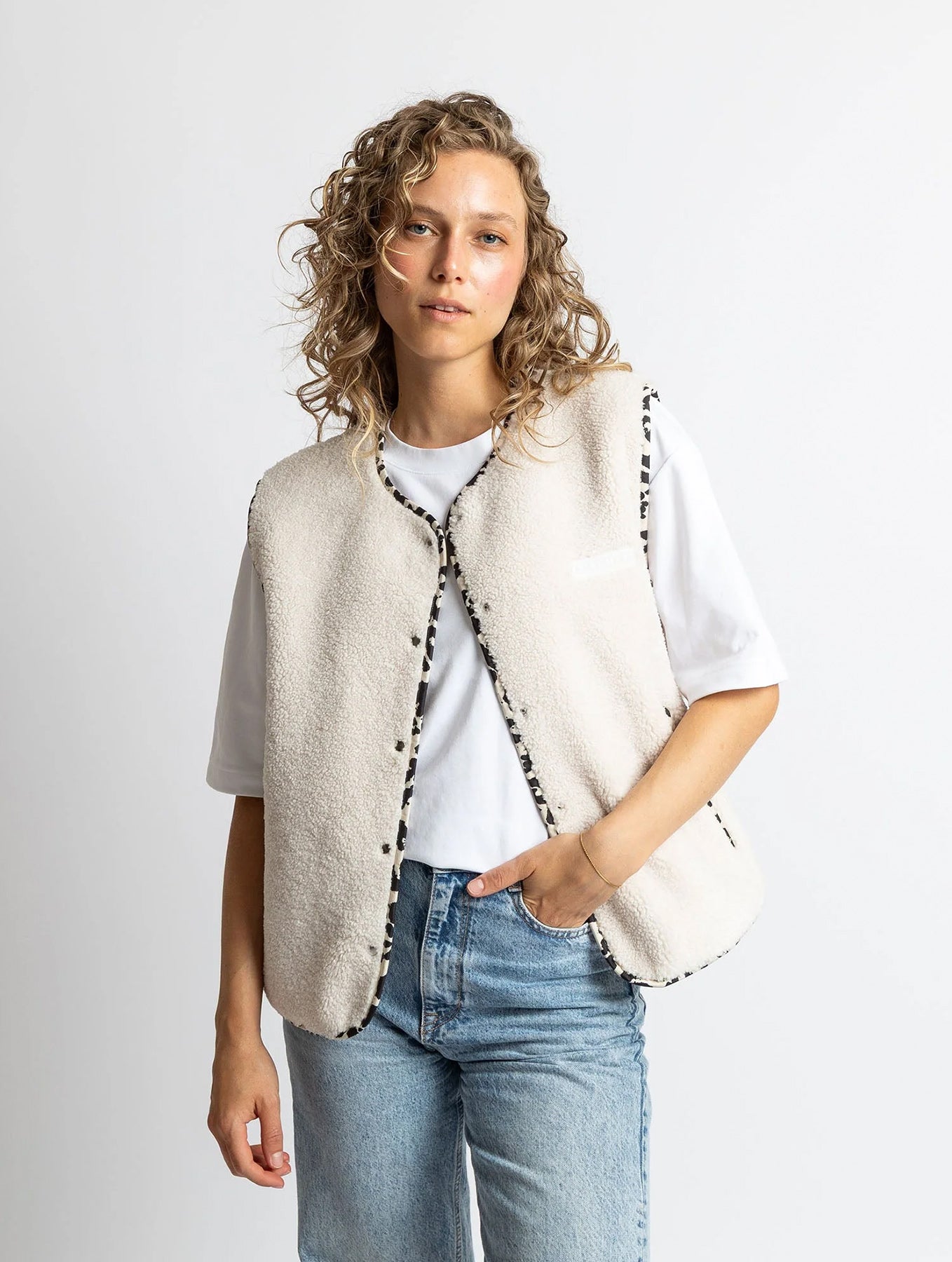 Teddy Fleece Vest - Sand