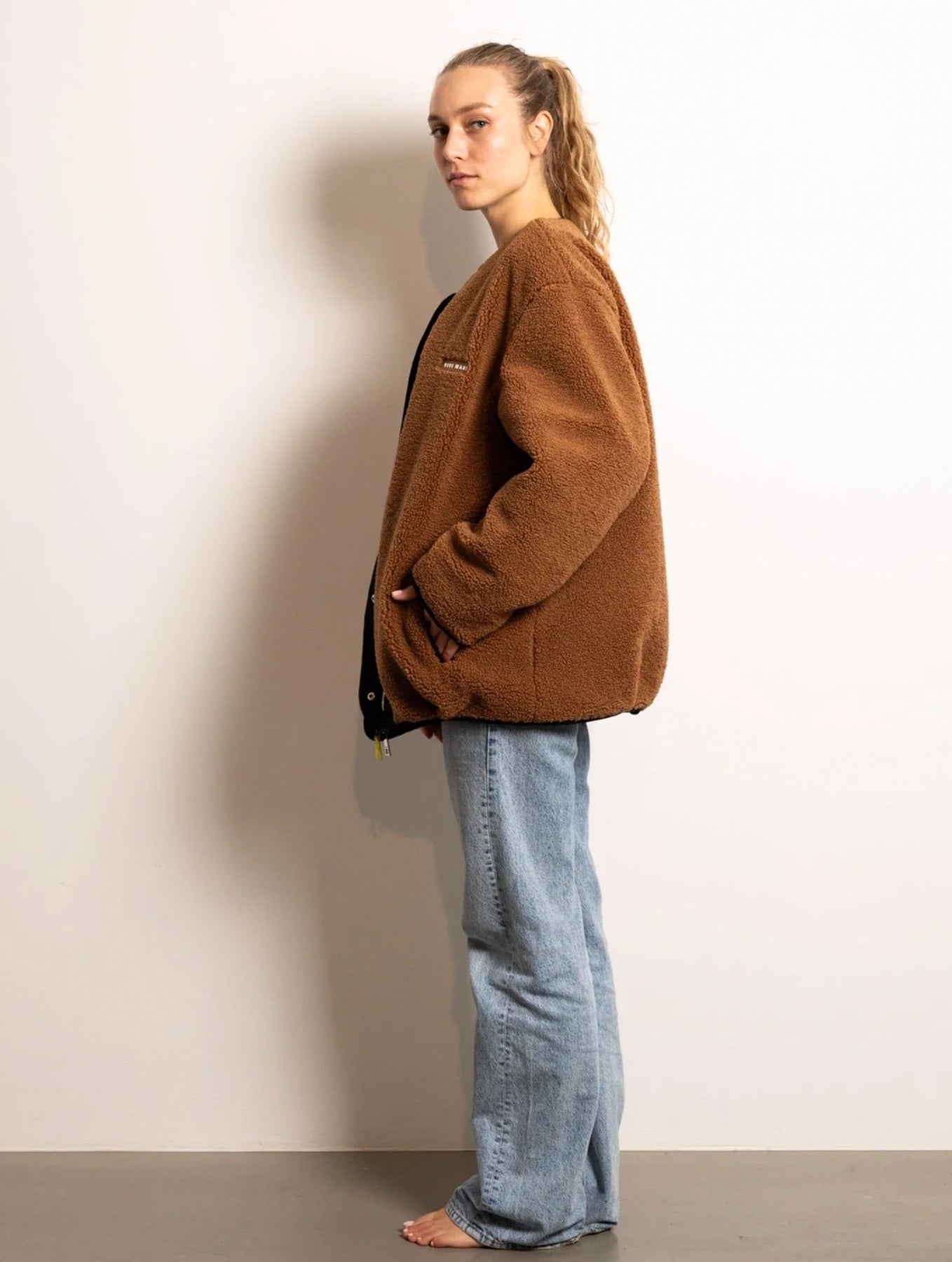 Reversible Bomber Jacket - Navy/Caramel