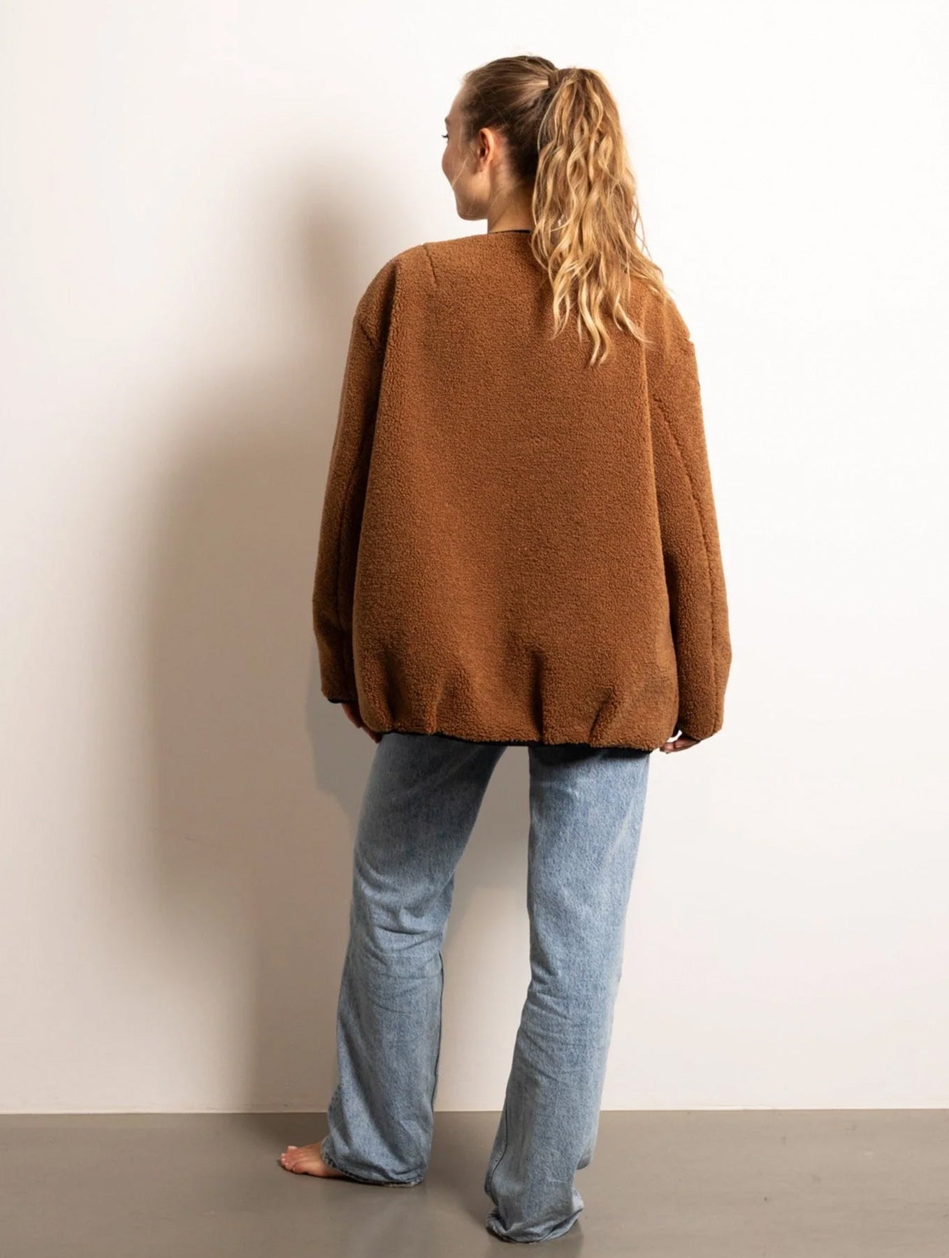 Reversible Bomber Jacket - Navy/Caramel