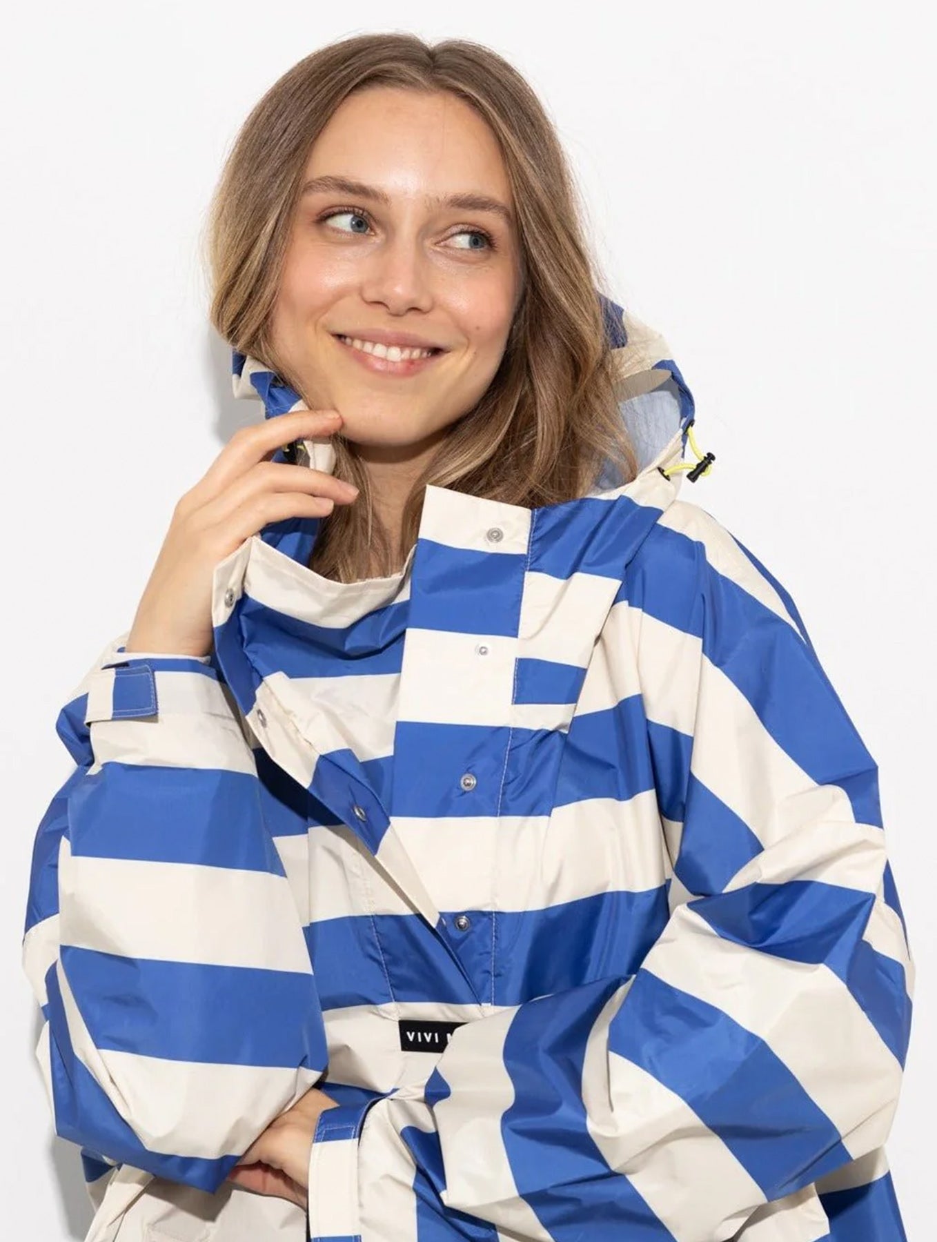 Raincoat - Bold Stripes Blue/Sand